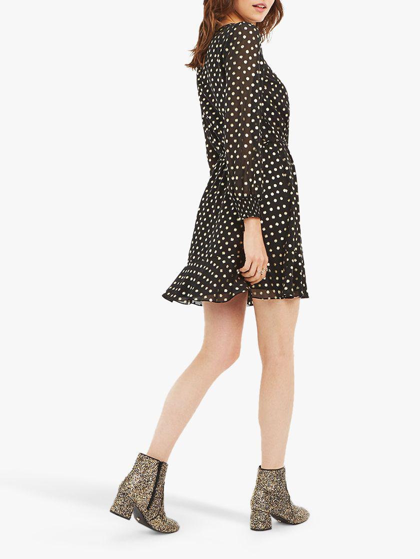 oasis spot chiffon blouse dress