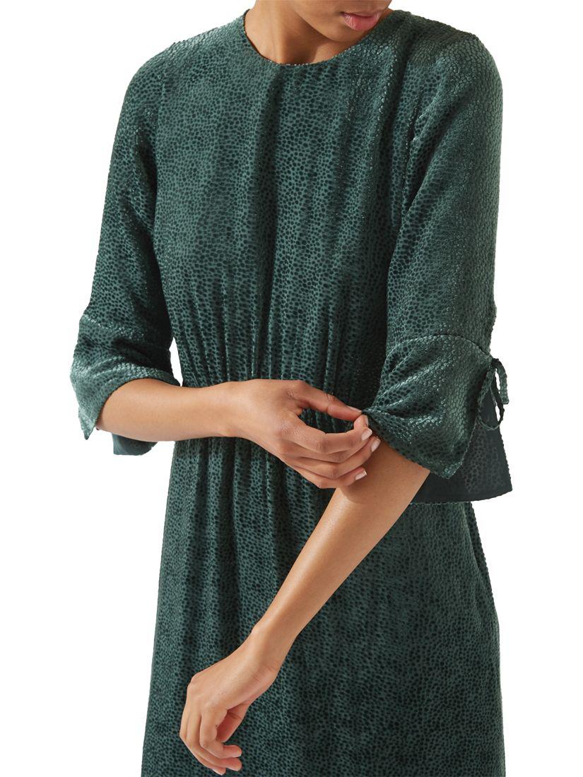 jigsaw green velvet dress