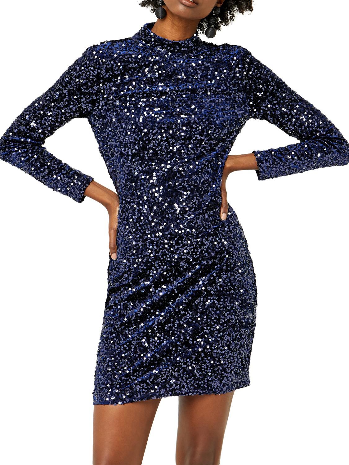warehouse velvet star embellished dress