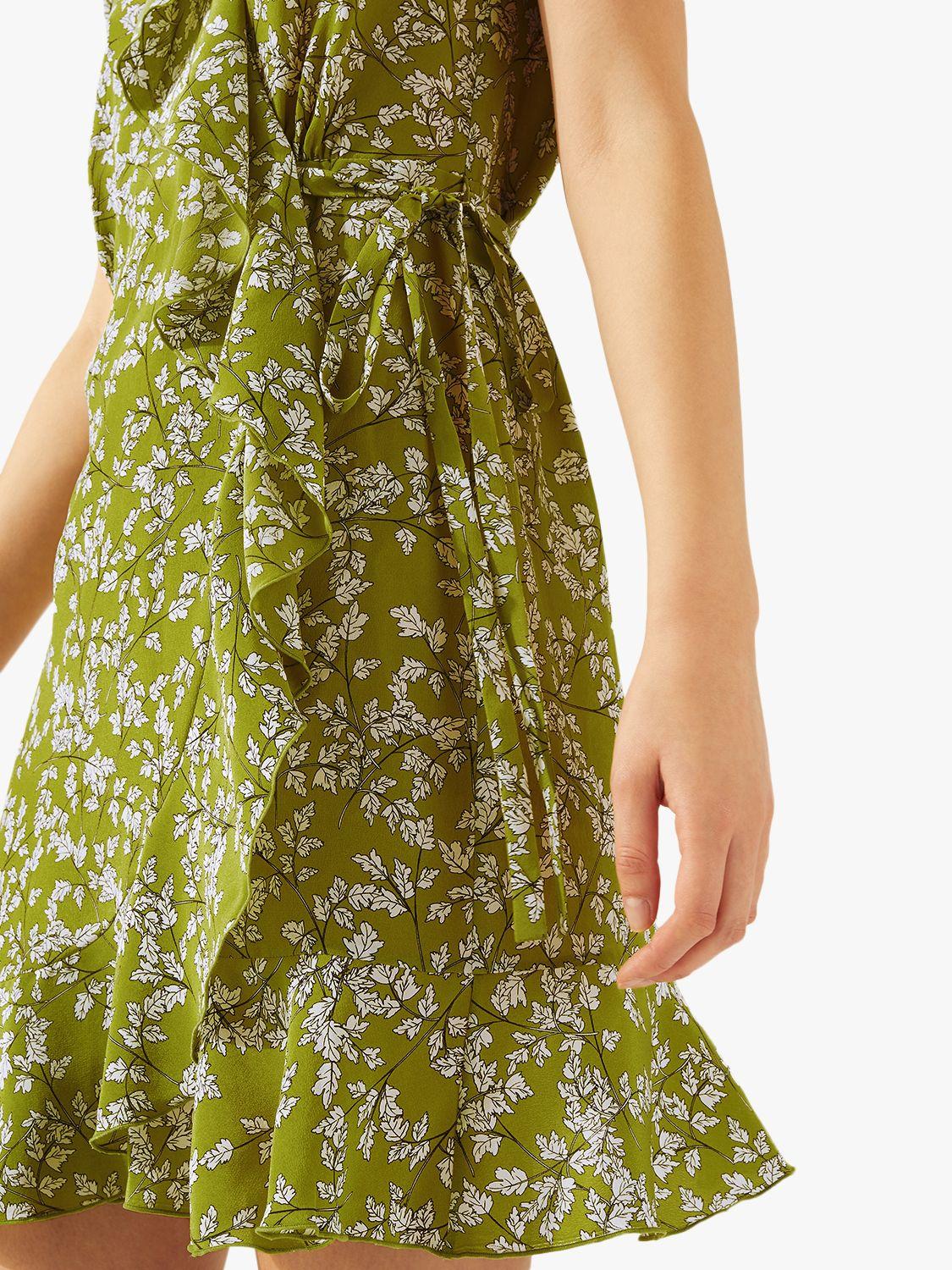 jigsaw lime leaf silk wrap dress