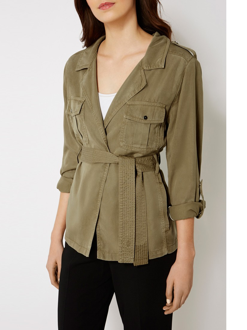 Karen Millen Safari Military Jacket in Khaki (Blue) Lyst