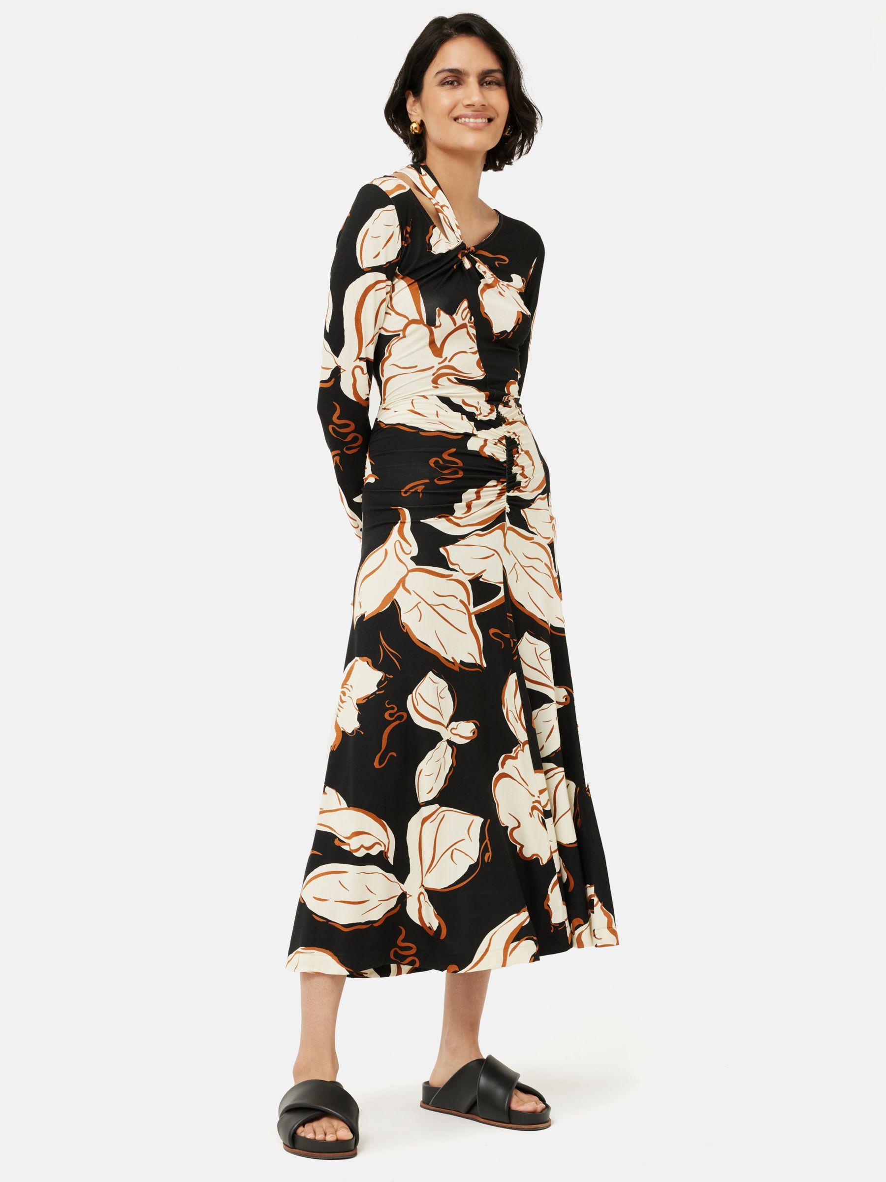 Jigsaw Leaf Print Midi Dress in White Lyst UK