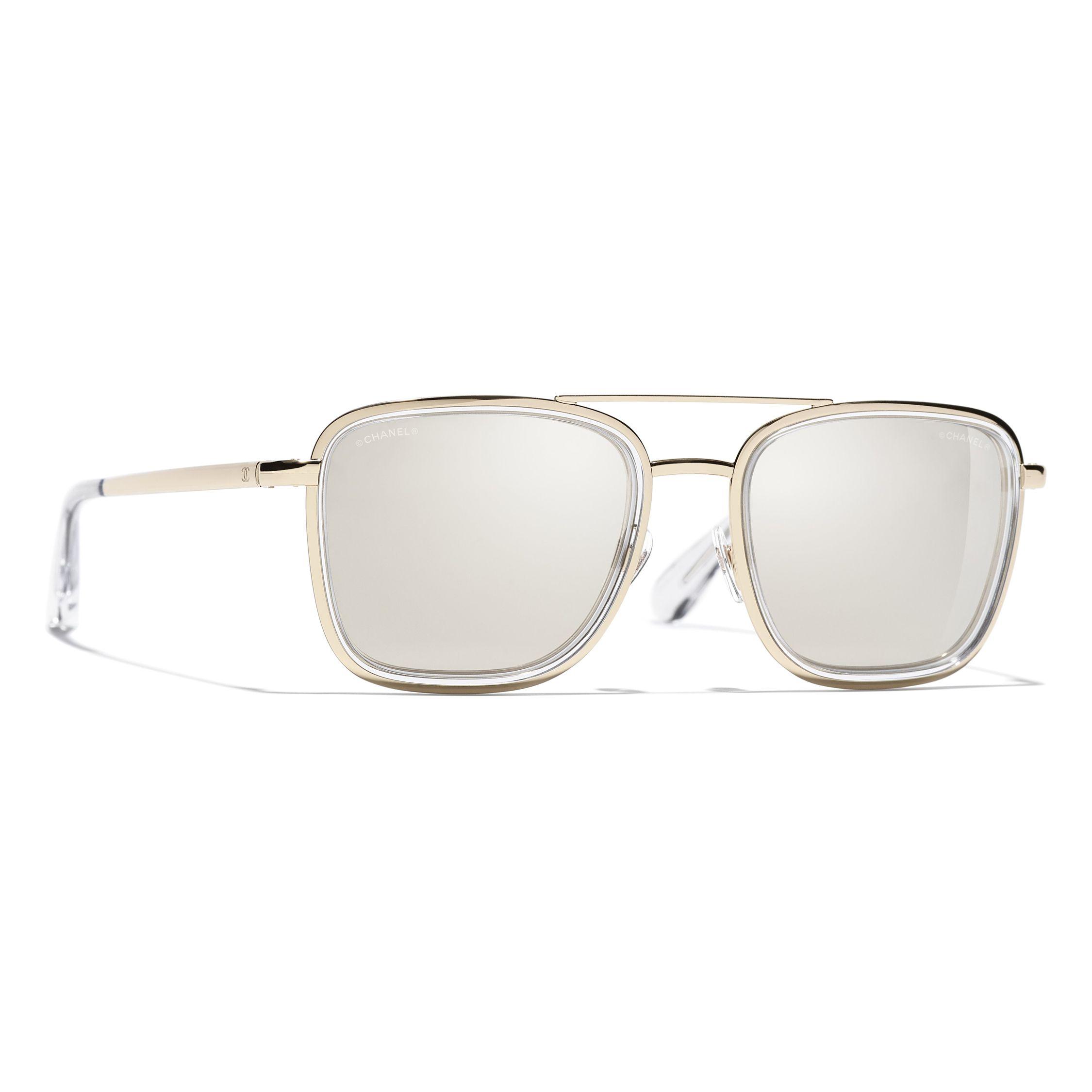 Chanel Square Sunglasses Ch4241 Light Gold/mirror Gold in White