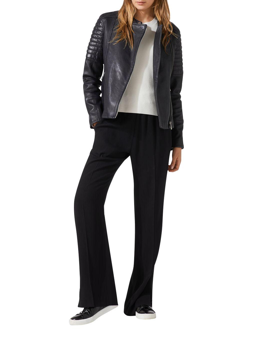 jigsaw navy leather jacket