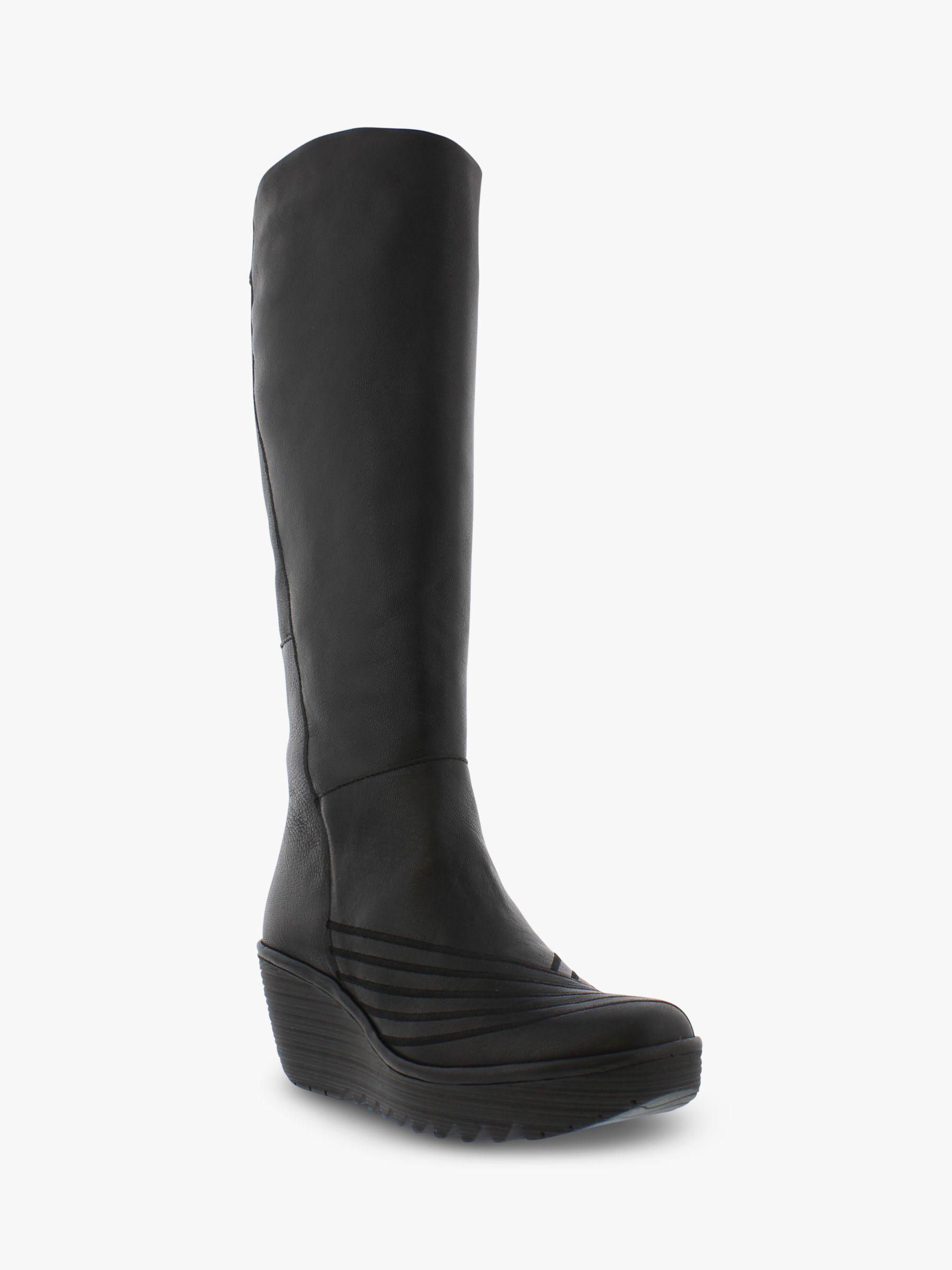 fly london black knee high boots