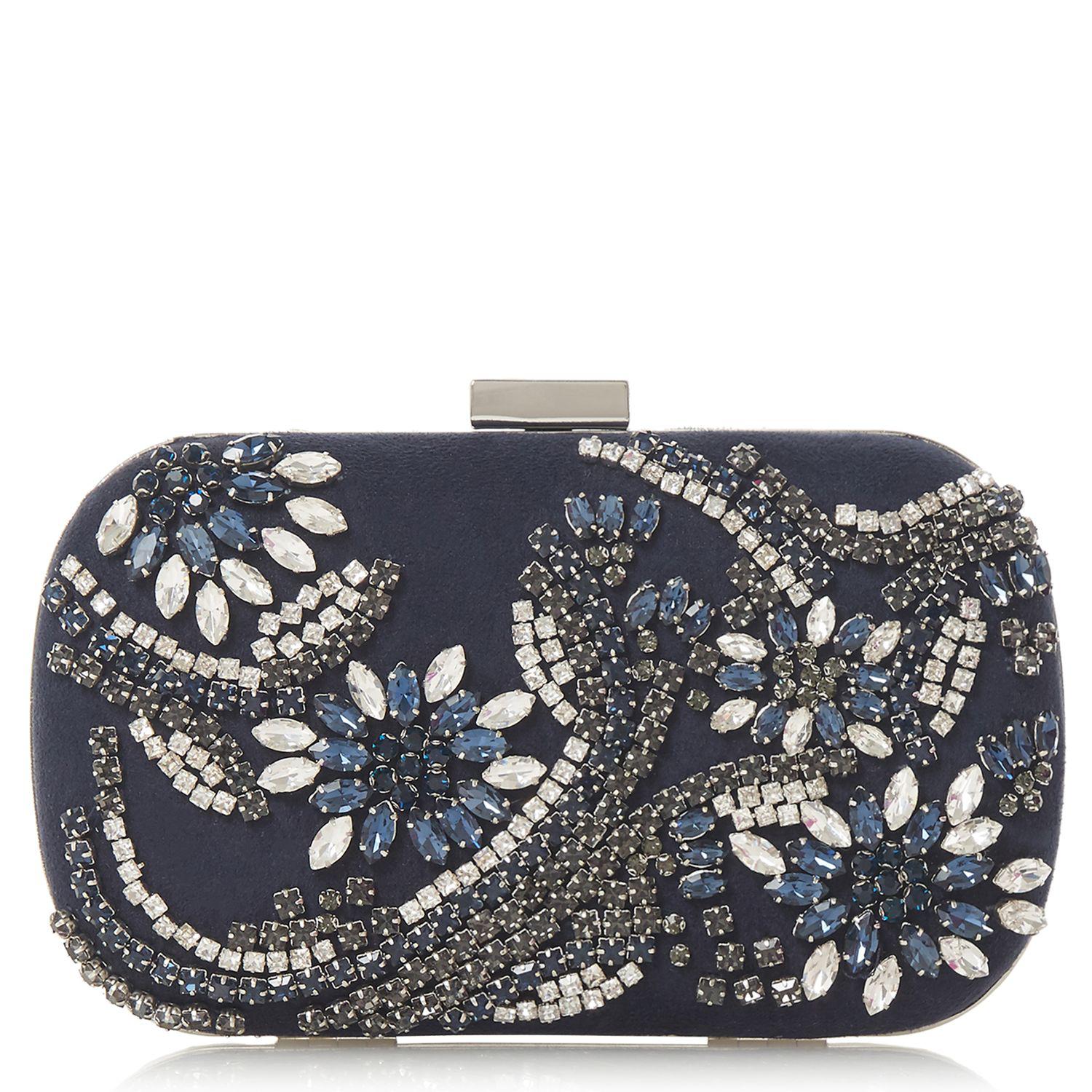 dune navy clutch bag