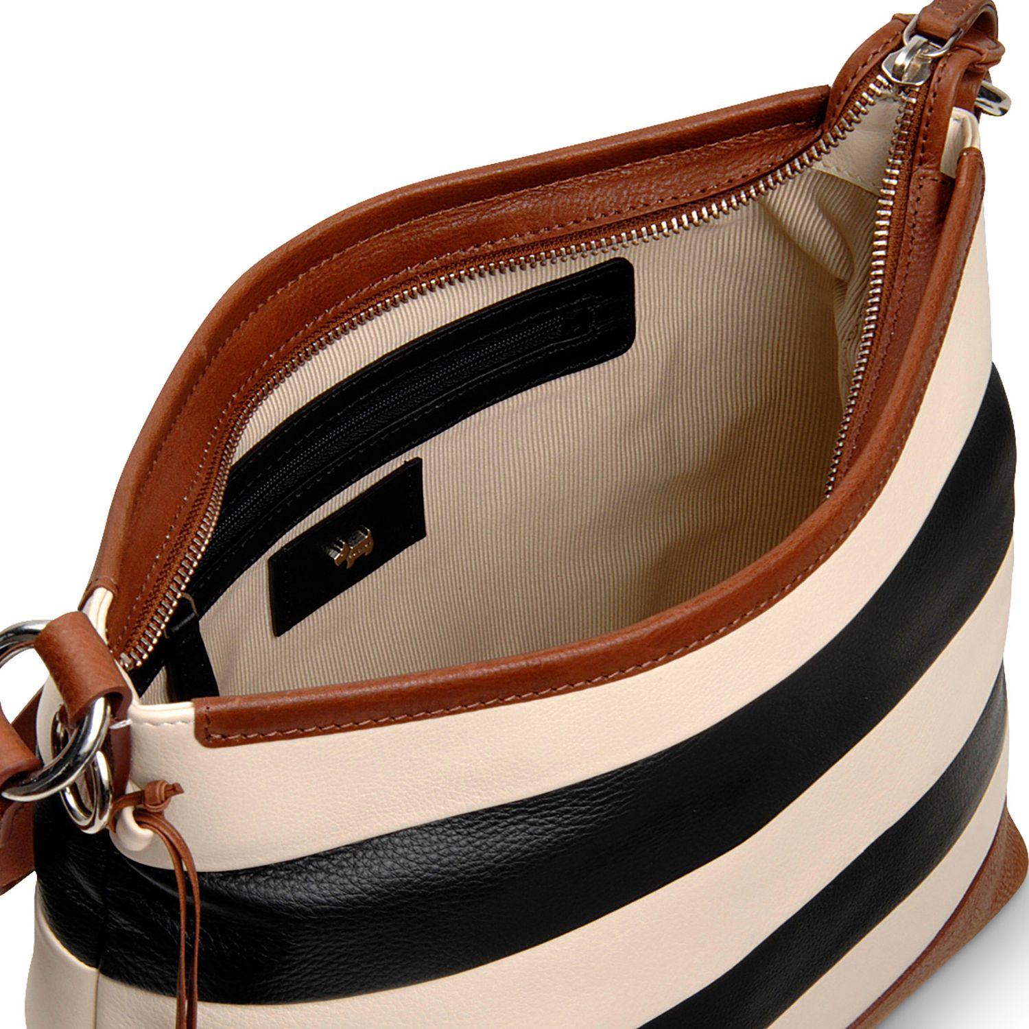 Radley Stripe Leather Shoulder Bag in Black/Cream (Black) Lyst