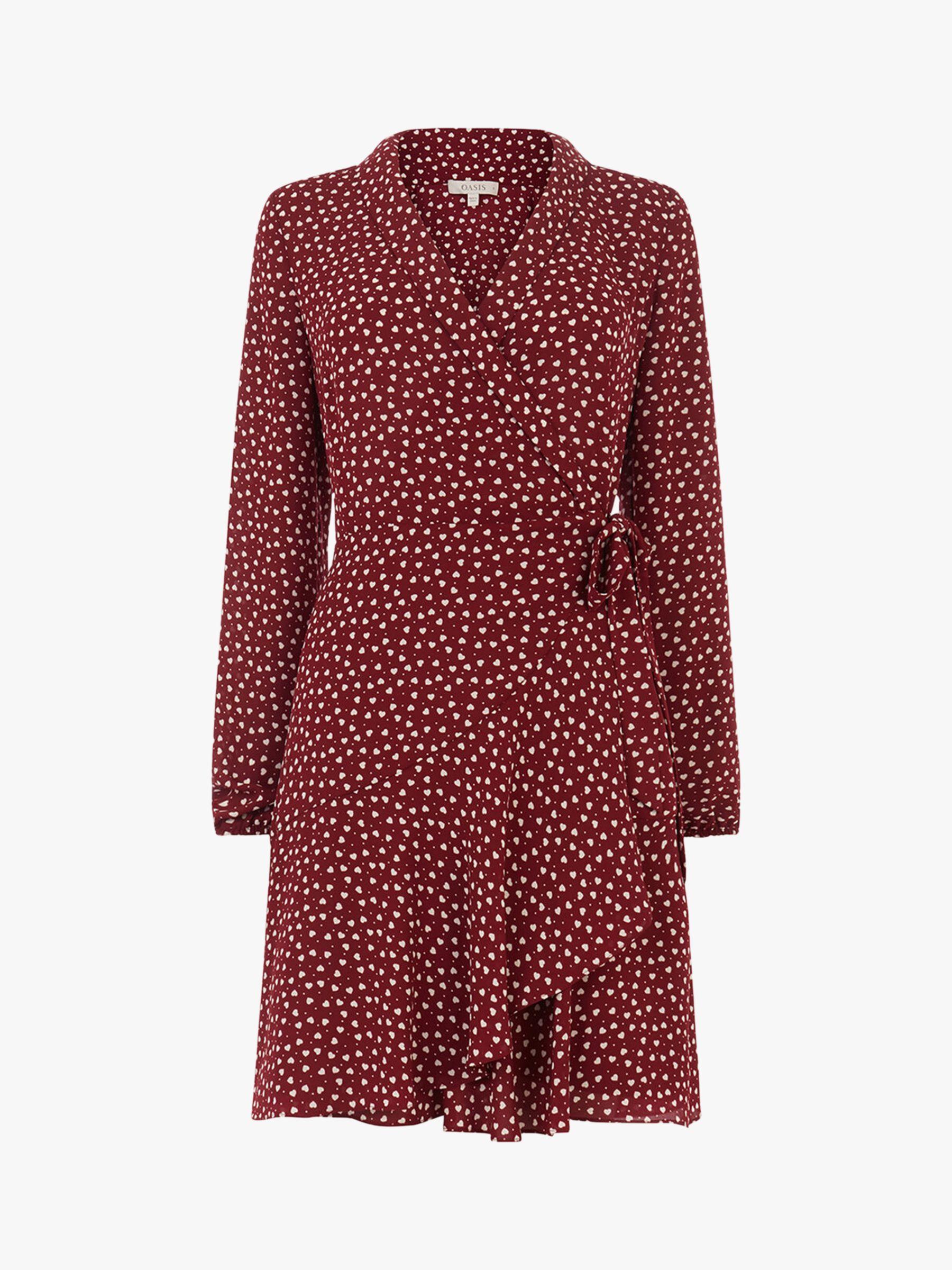 oasis wrap midi dress burgundy