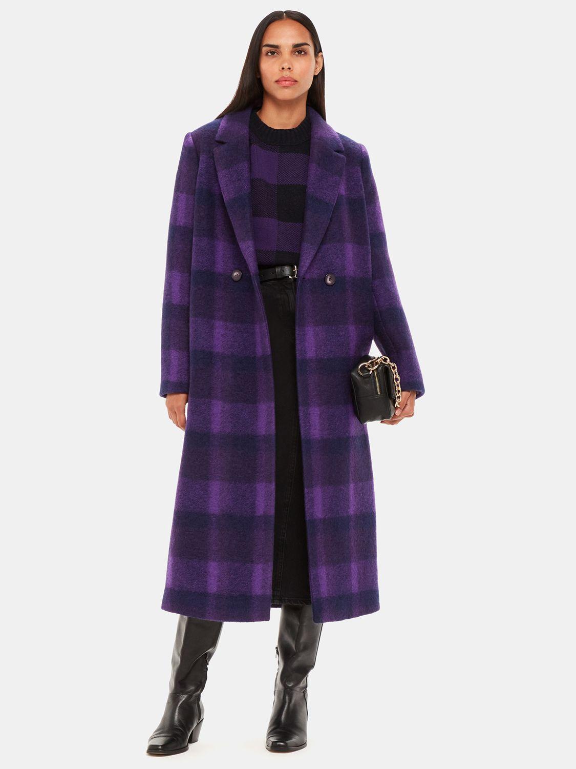 Purple hotsell check coat