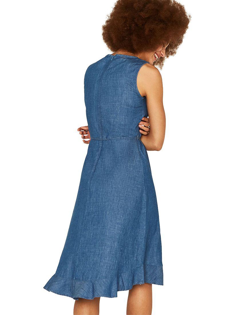 Oasis Denim Frill Wrap Dress Top Sellers, UP TO 63% OFF | lavalldelord.com