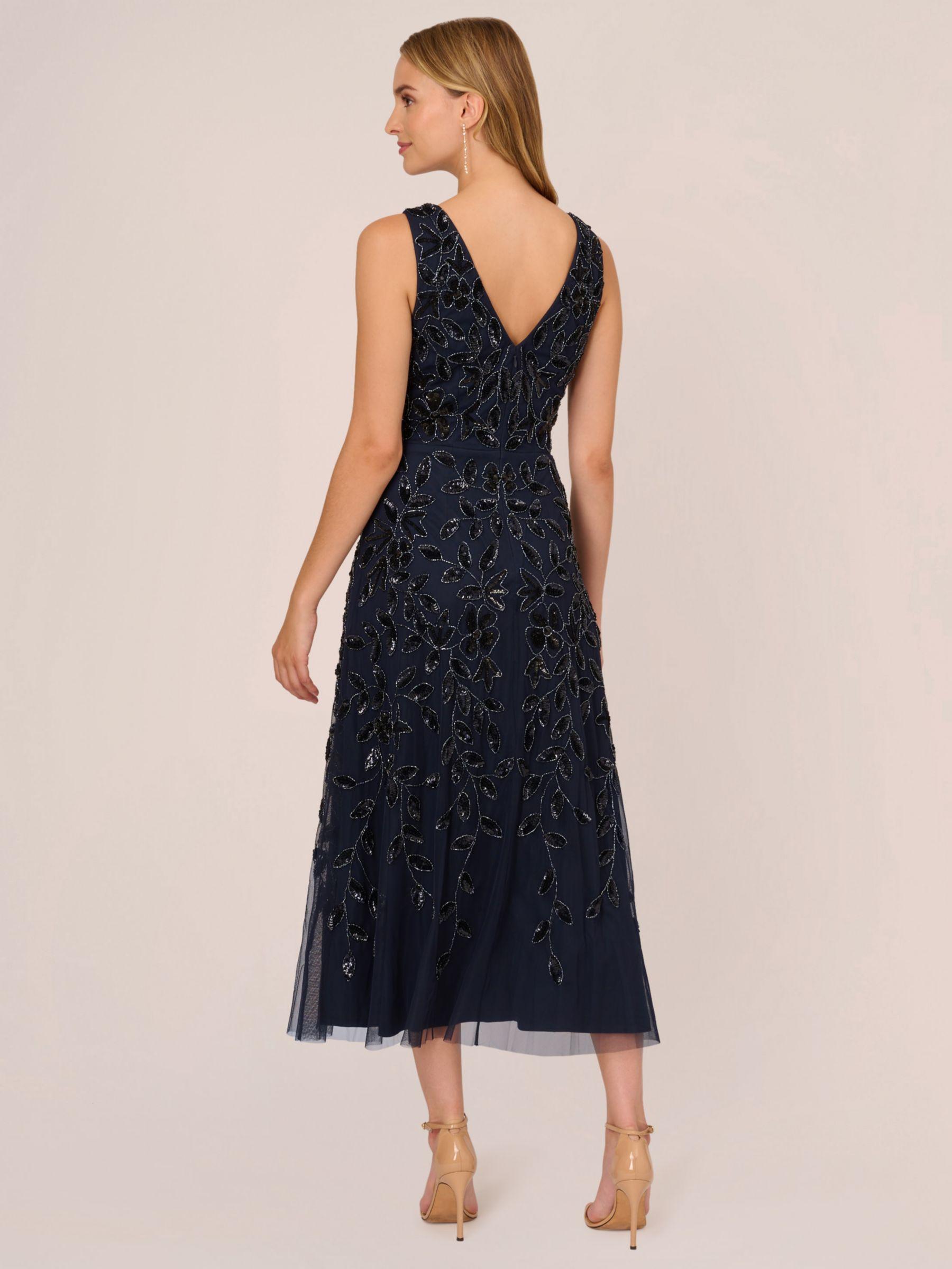 Adrianna Papell Beaded Ankle Length Gown in Blue Lyst UK