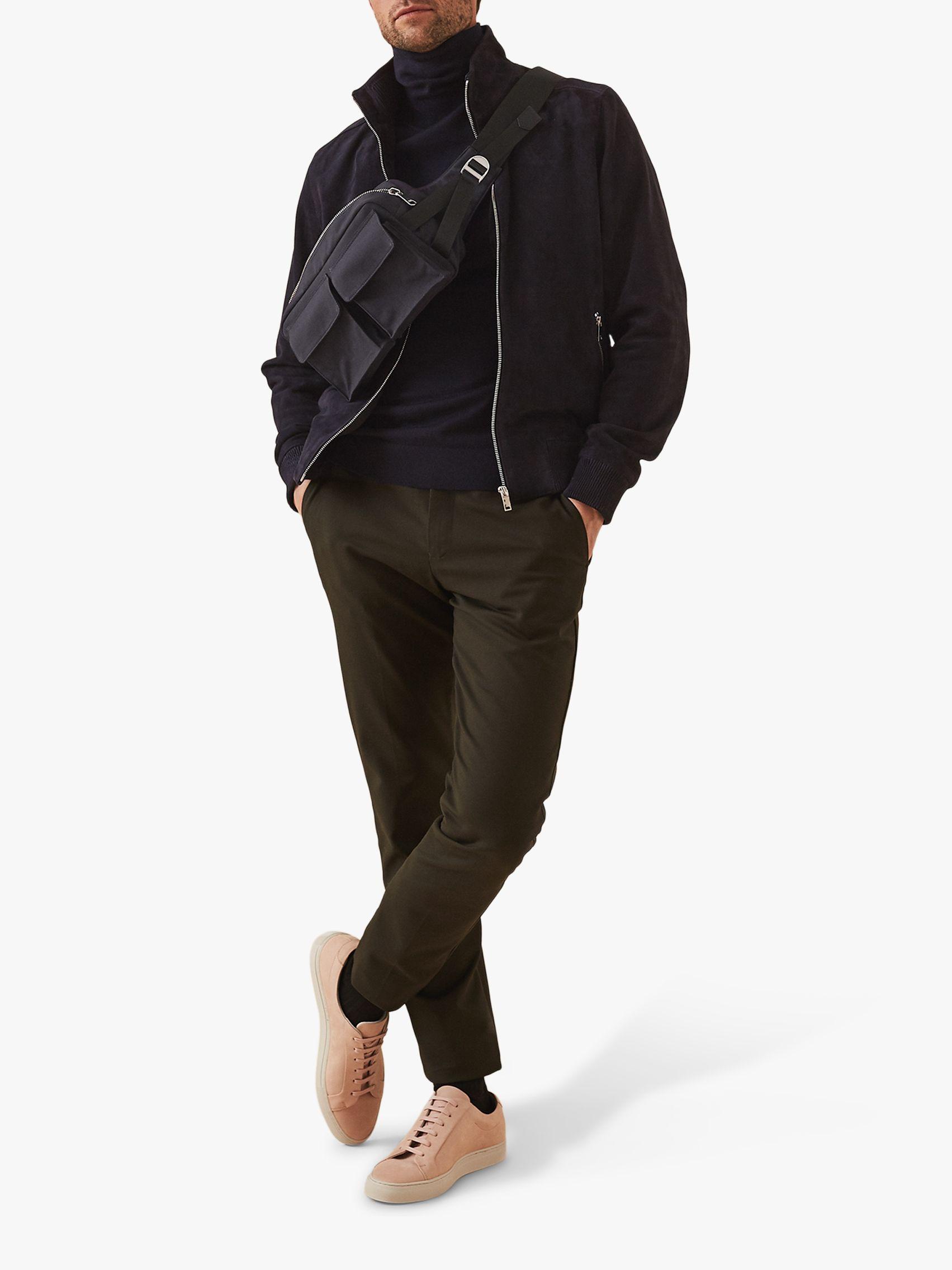 Hemsworth Navy Suede Bomber