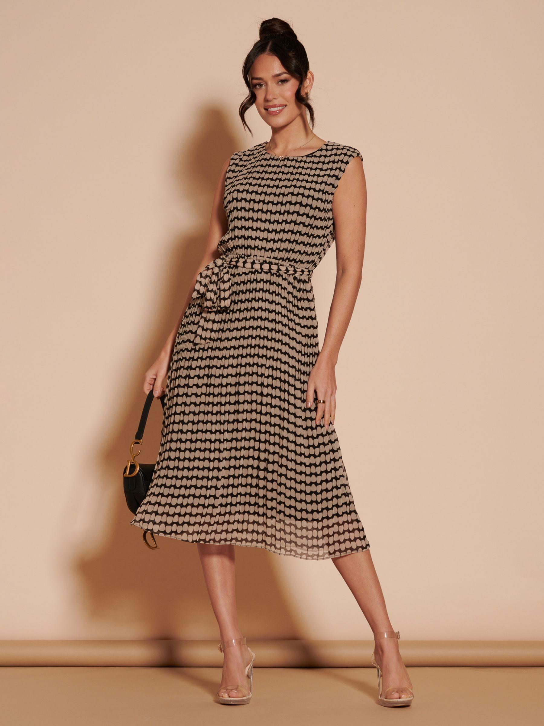 Jolie Moi Hayes Chiffon Polka Dot Midi Dress in Natural Lyst UK