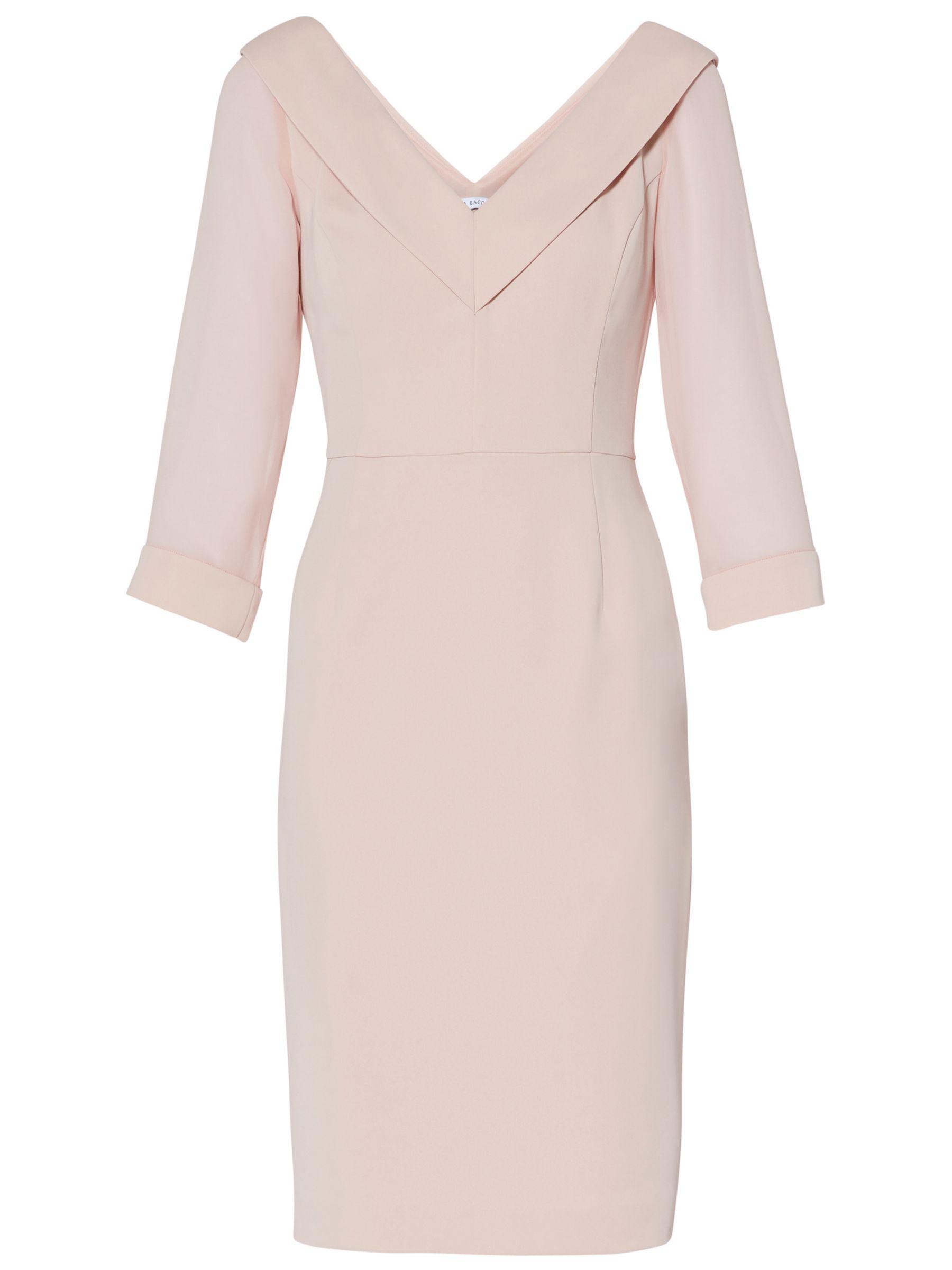 gina bacconi cynthia crepe and chiffon dress