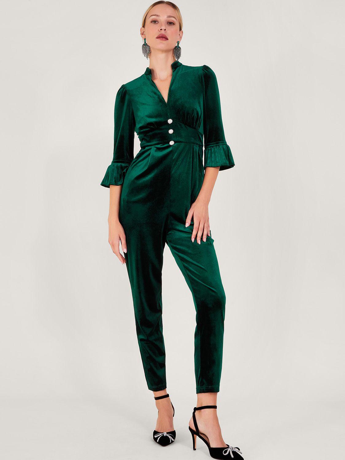 Monsoon black velvet jumpsuit hotsell