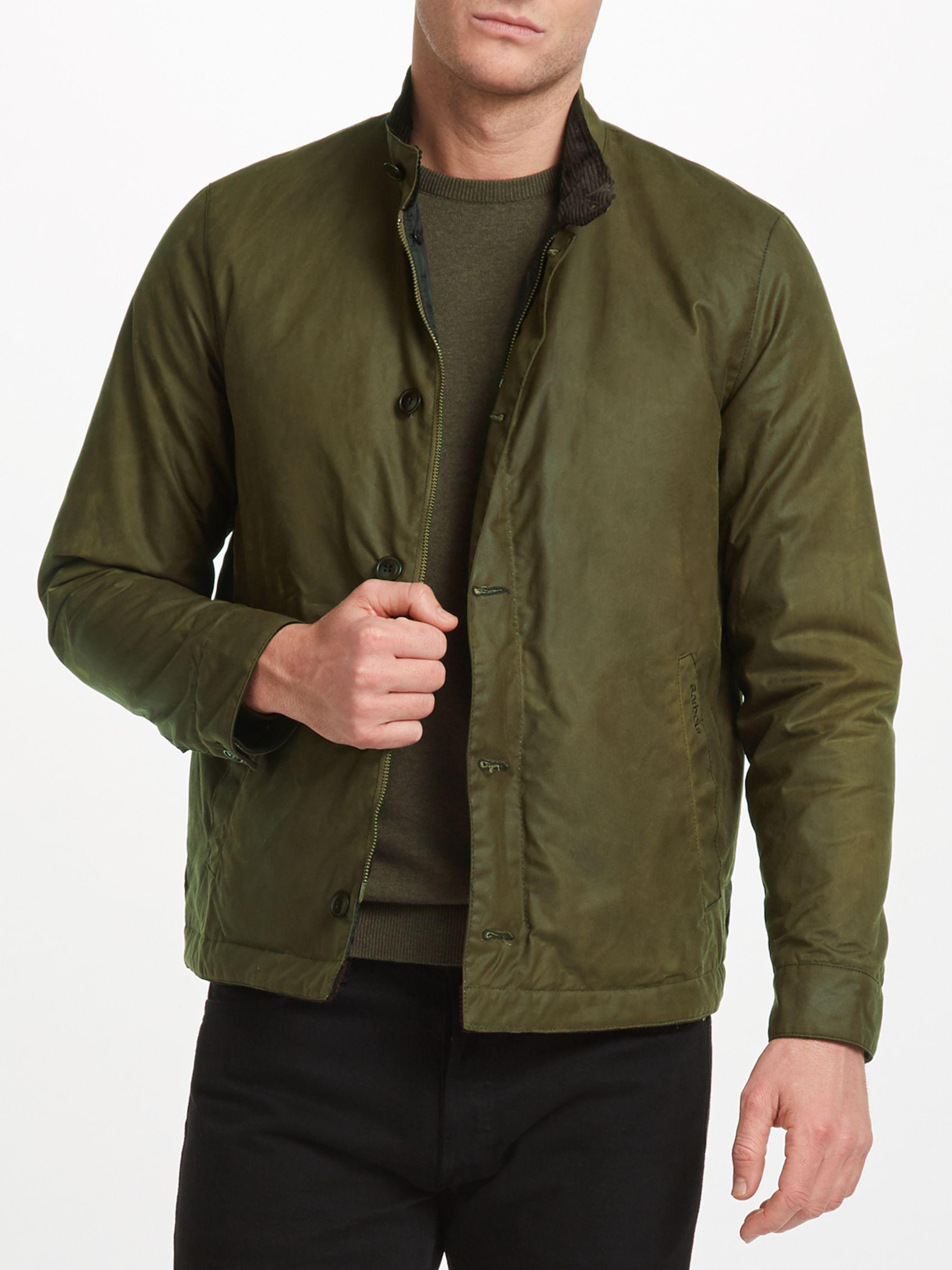 Barbour Tolk Waxed Cotton Harrington Jacket in Green for Men | Lyst UK