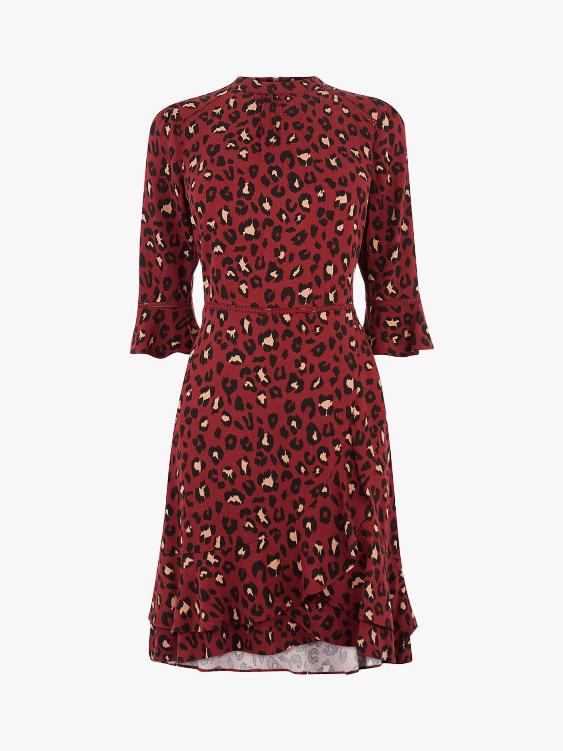 oasis red leopard dress