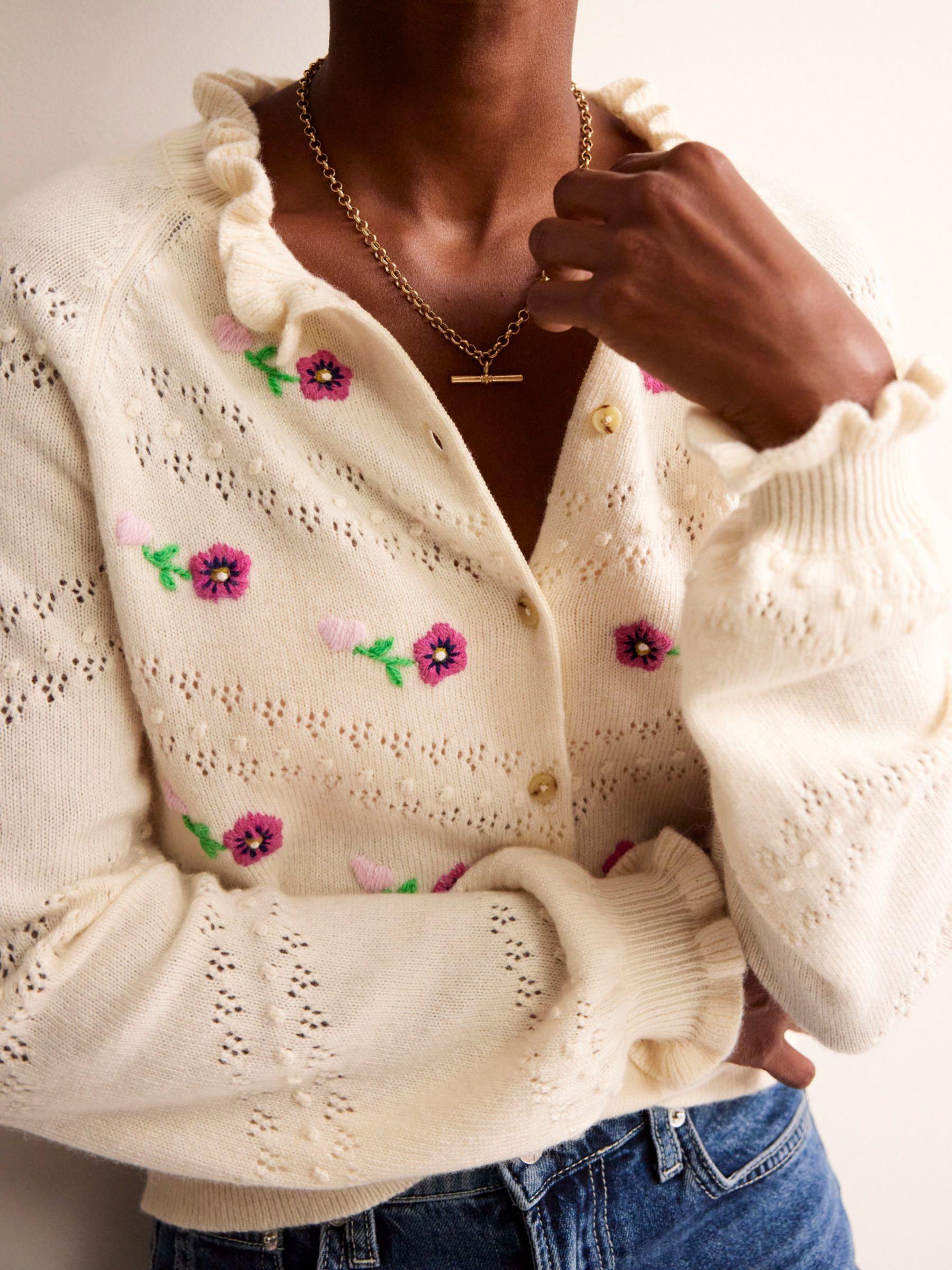 Cardigan with embroidered on sale flowers