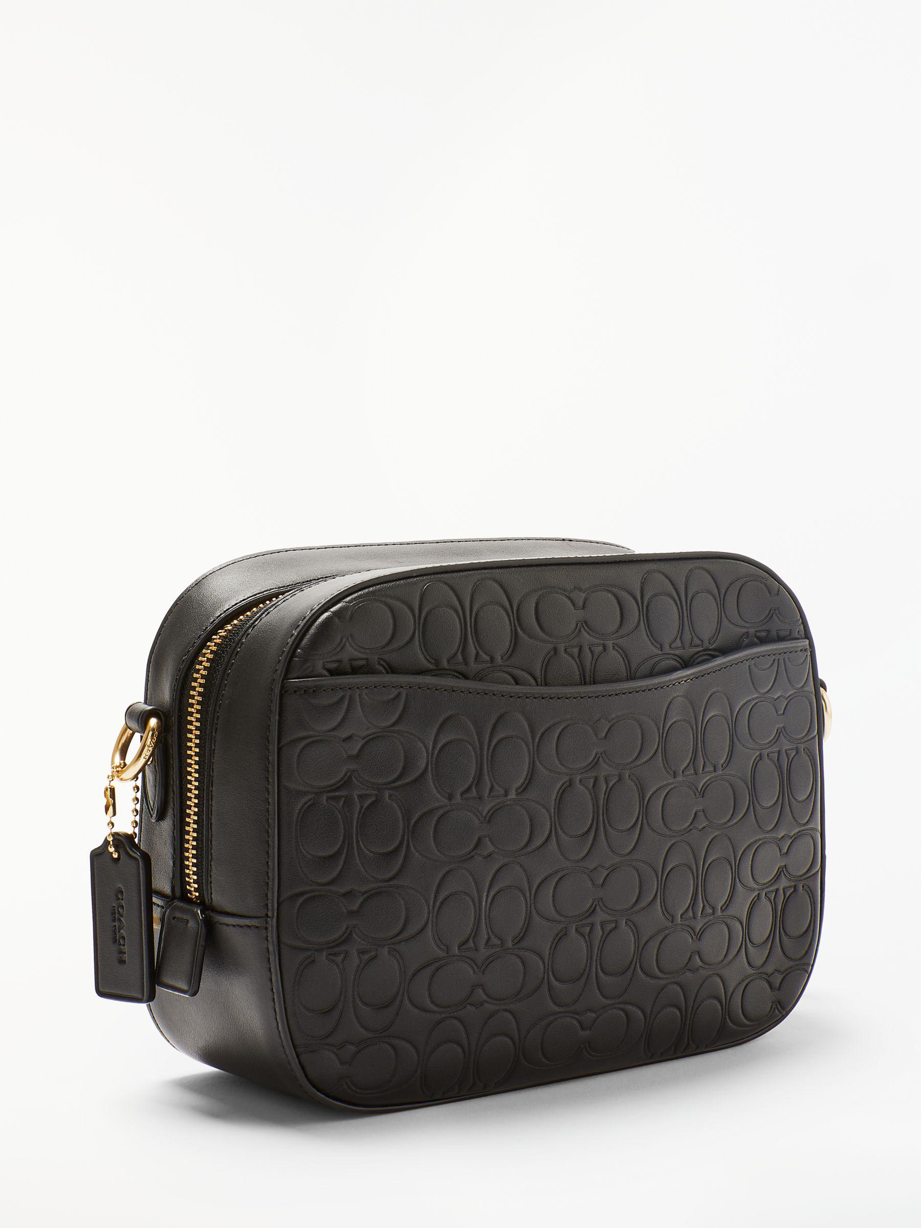 COACH Signature Embossed Leather Camera Bag in Black Lyst