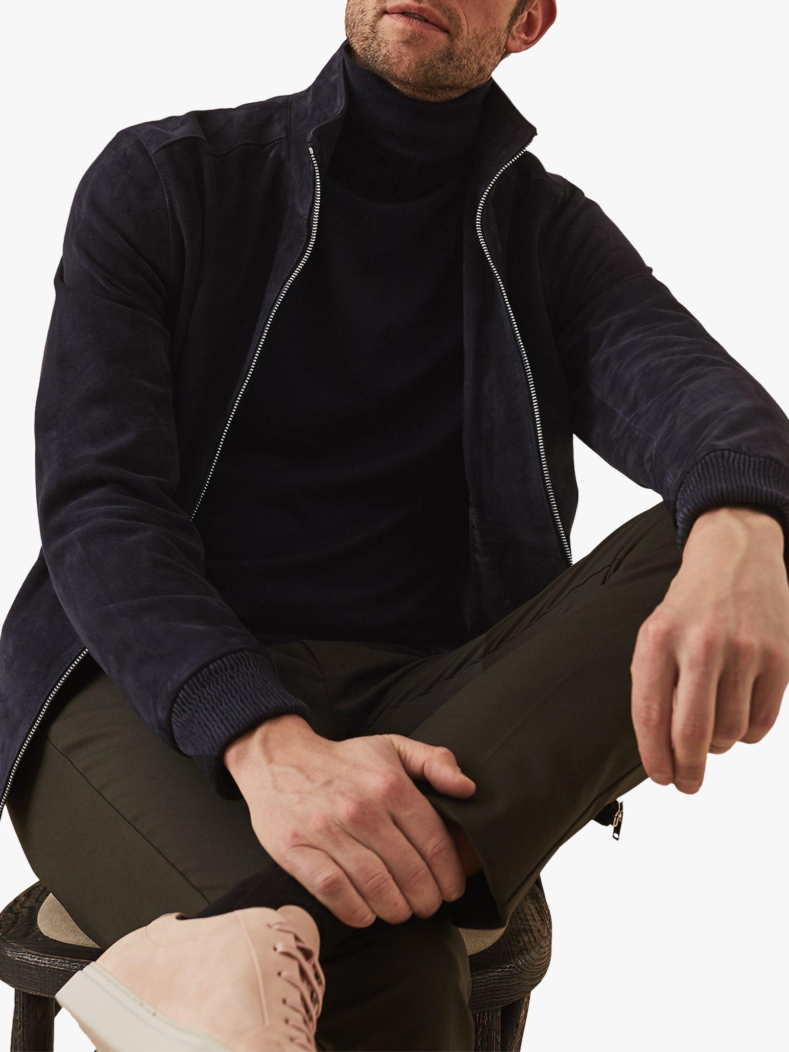 Hemsworth Navy Suede Bomber