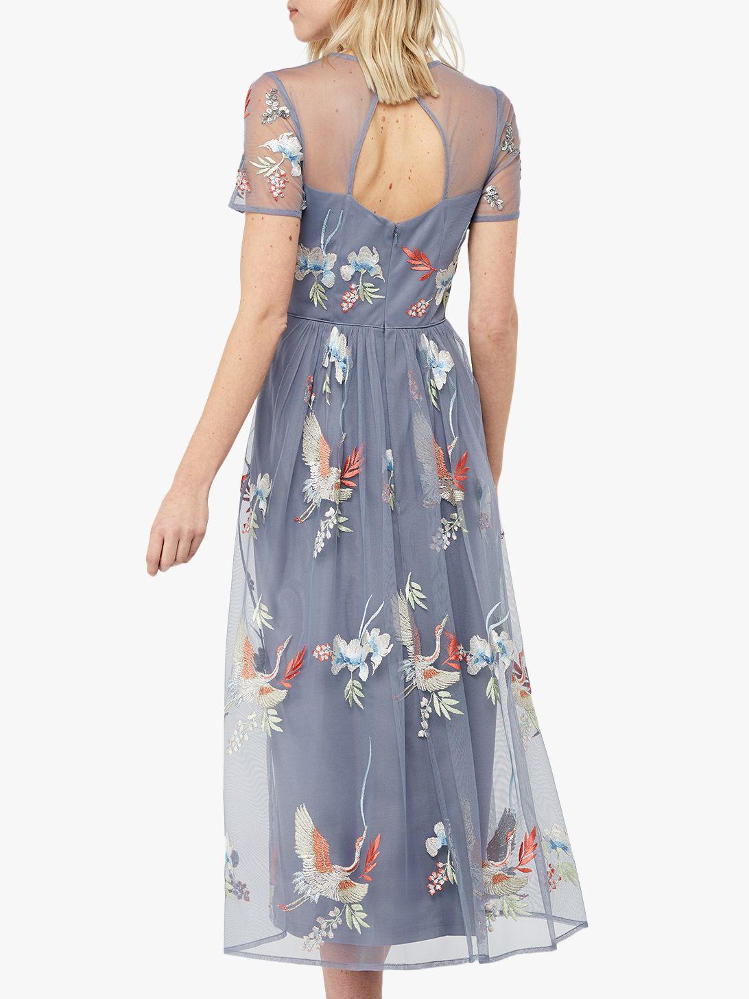 callie crane embroidered midi dress