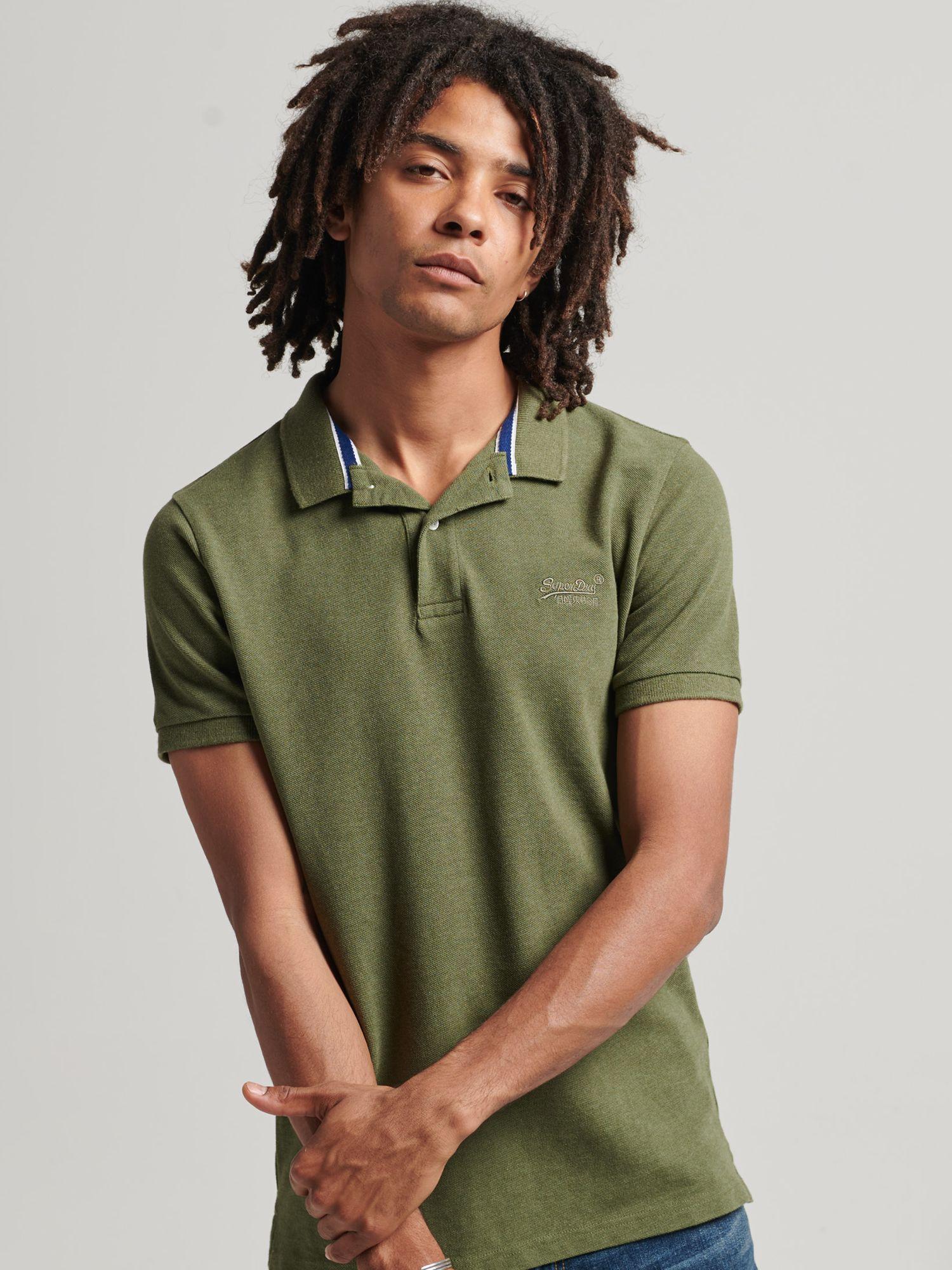 Superdry Classic Pique Polo Shirt Green / Thrift Olive Marl for Men | Lyst  UK