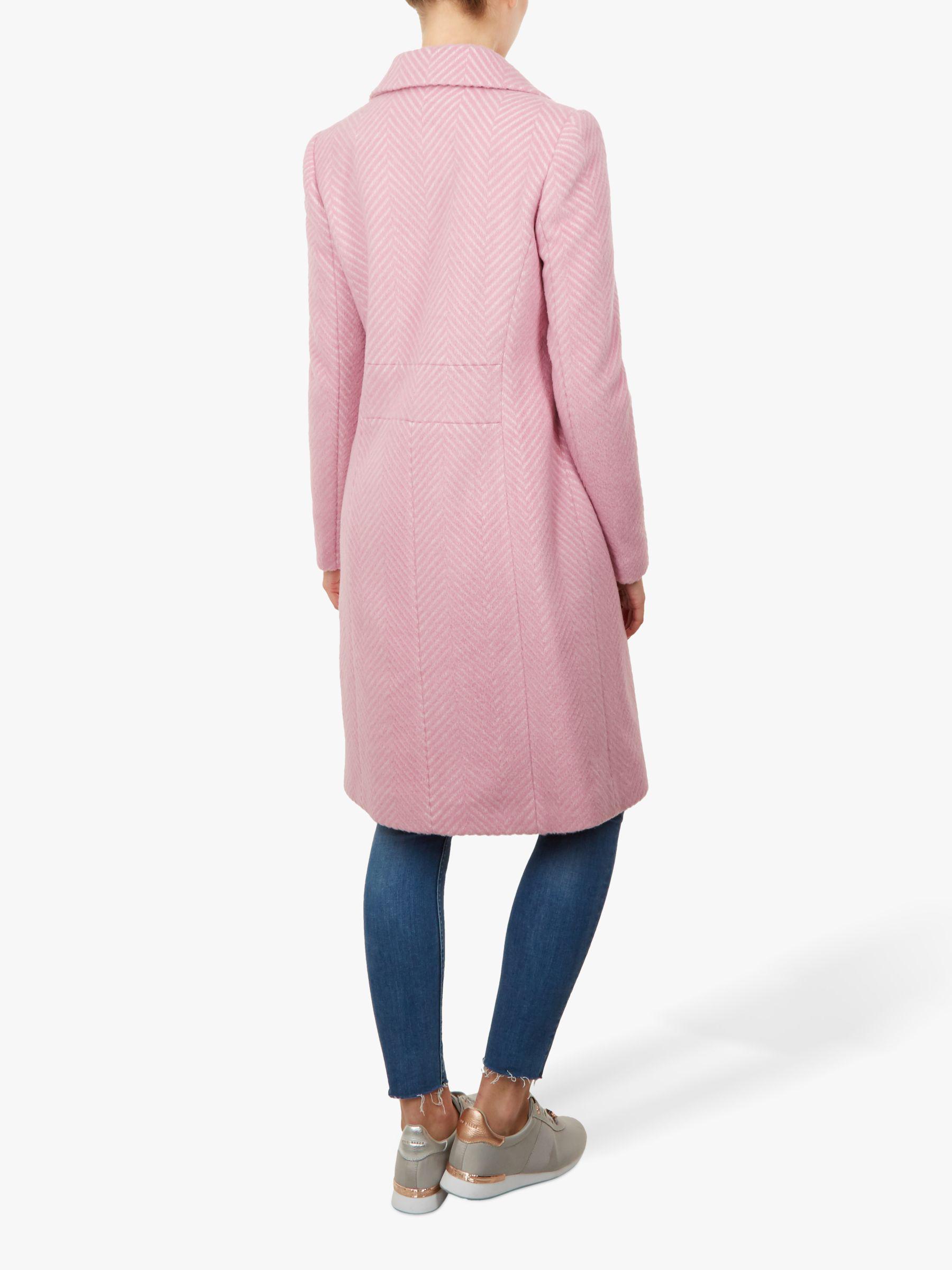 Ted Baker Saffra Chevron Wool Midi Coat in Light Pink (Pink) Lyst