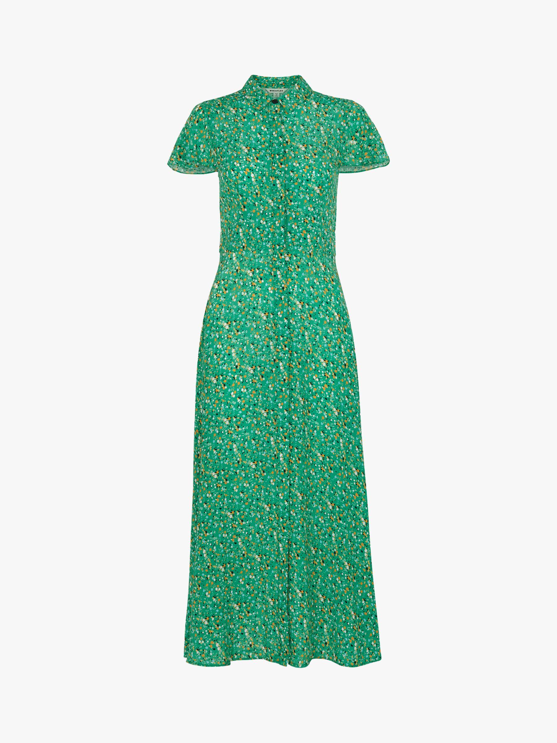 whistles green ditsy dress