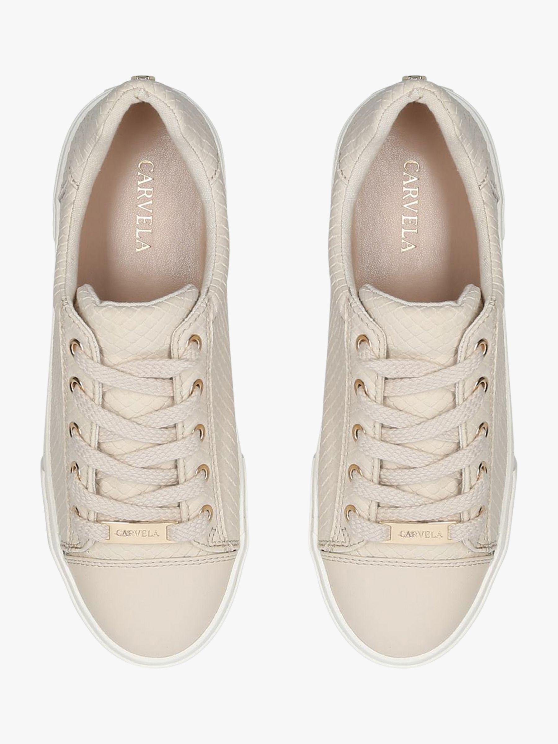 Light Lace Up Trainers in Cream 