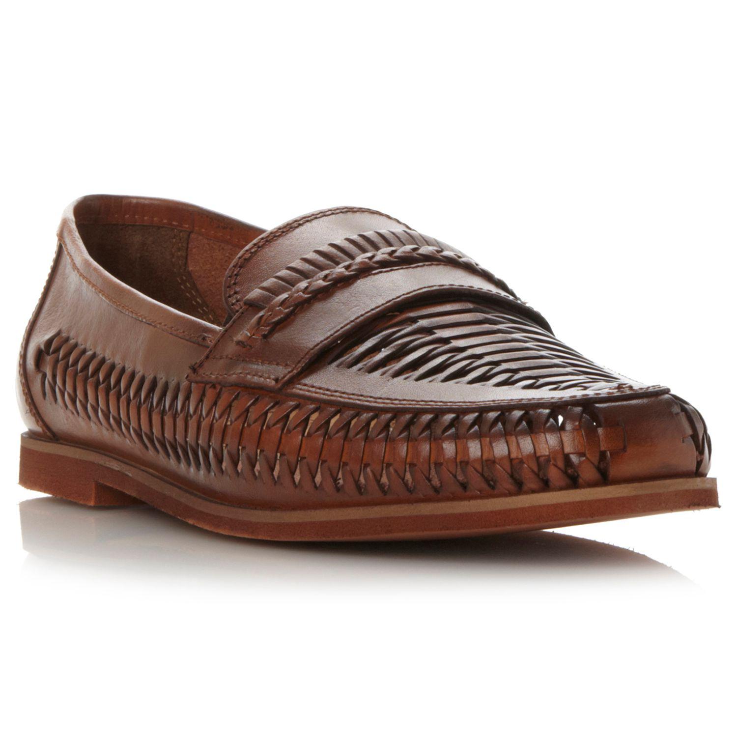 Dune Brighton Rock Woven Leather Loafers in Tan (Brown) for Men - Lyst