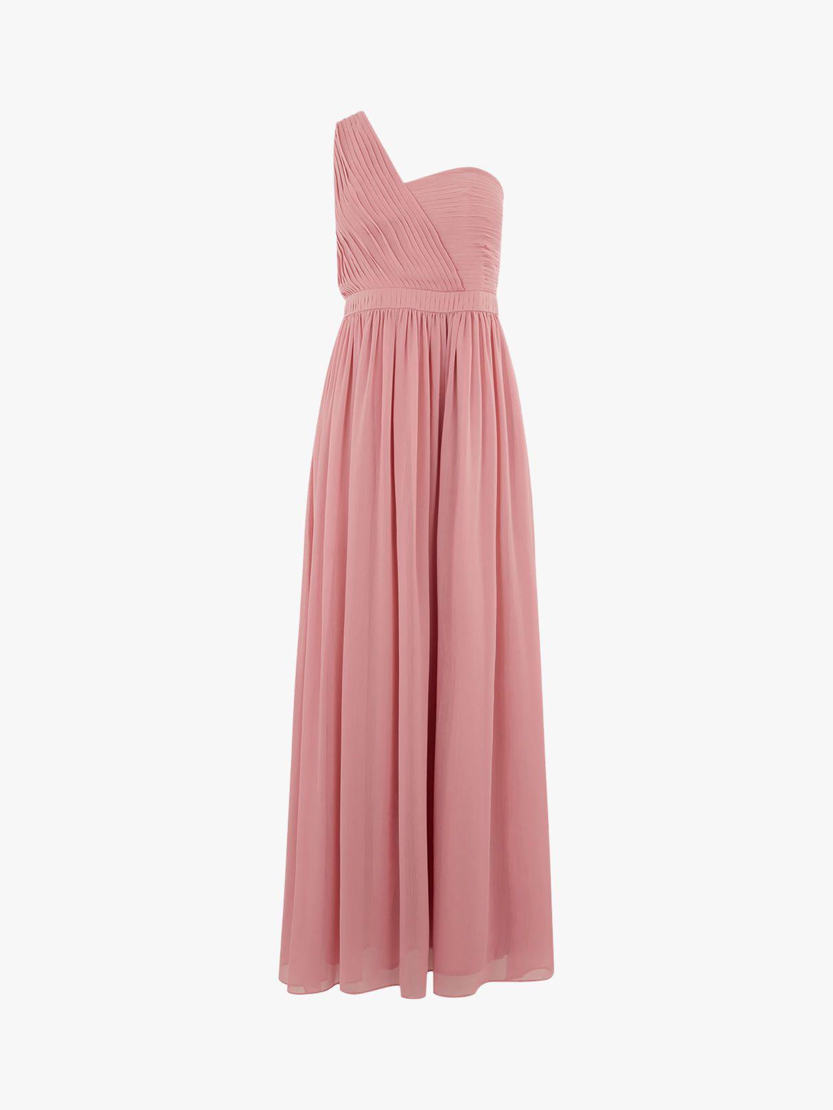 pale pink one shoulder dress
