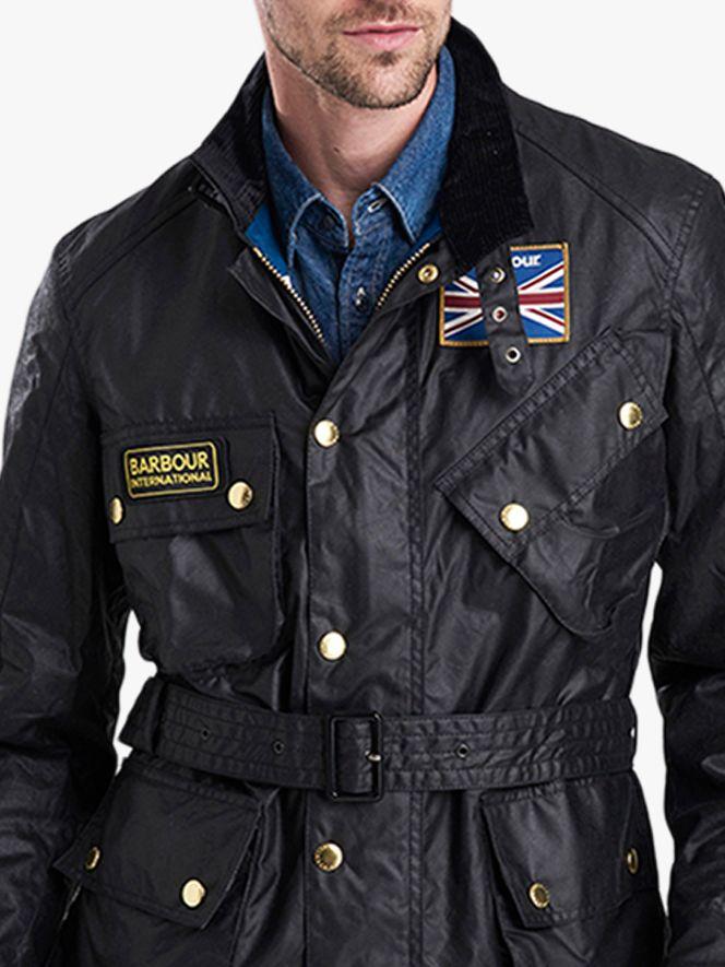 Barbour International Union Jack Wax Jacket in Black for Men - Lyst