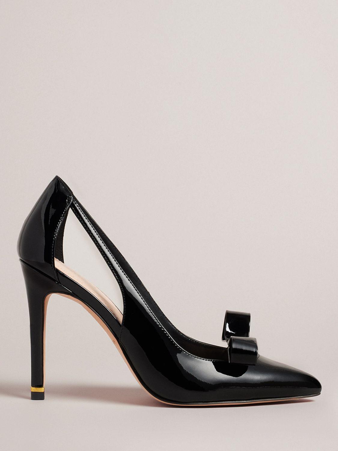 Lost Ink Black Cut Out Heeled Court Shoes | ASOS