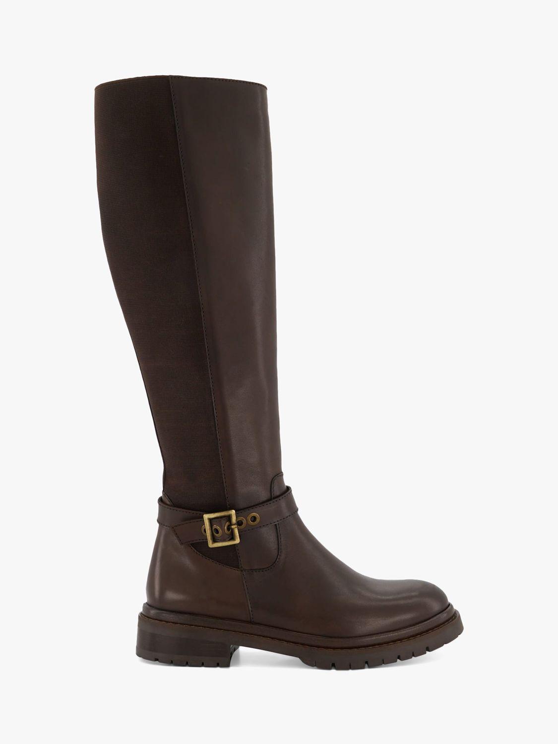 Dune Teller Leather Knee High Boots in Brown Lyst UK