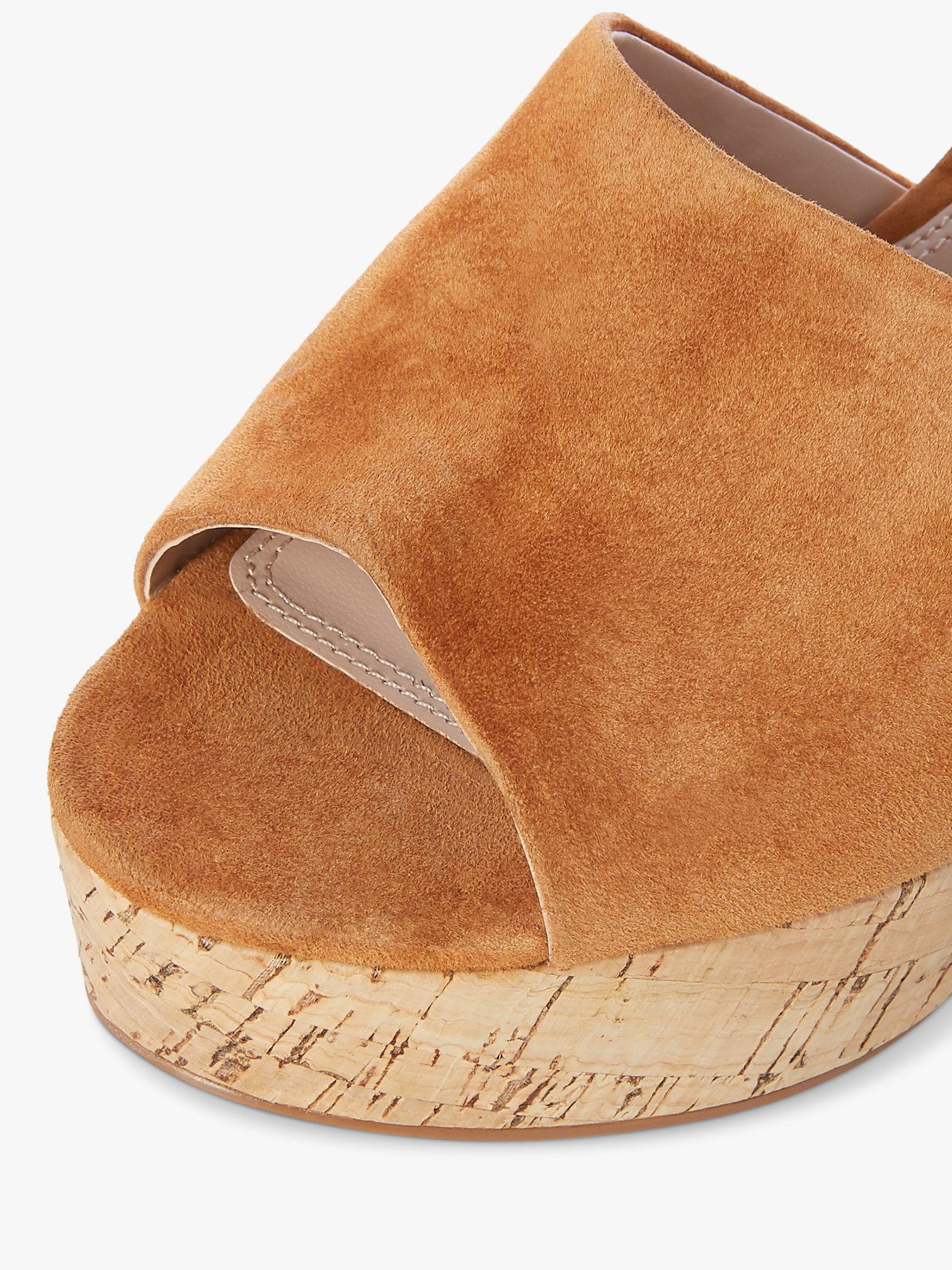 Dune Suede Indigow Cork Wedge Mules in Tan (Brown) Lyst INDIGOW Cork Demi Wedge Mule denim | Dune London