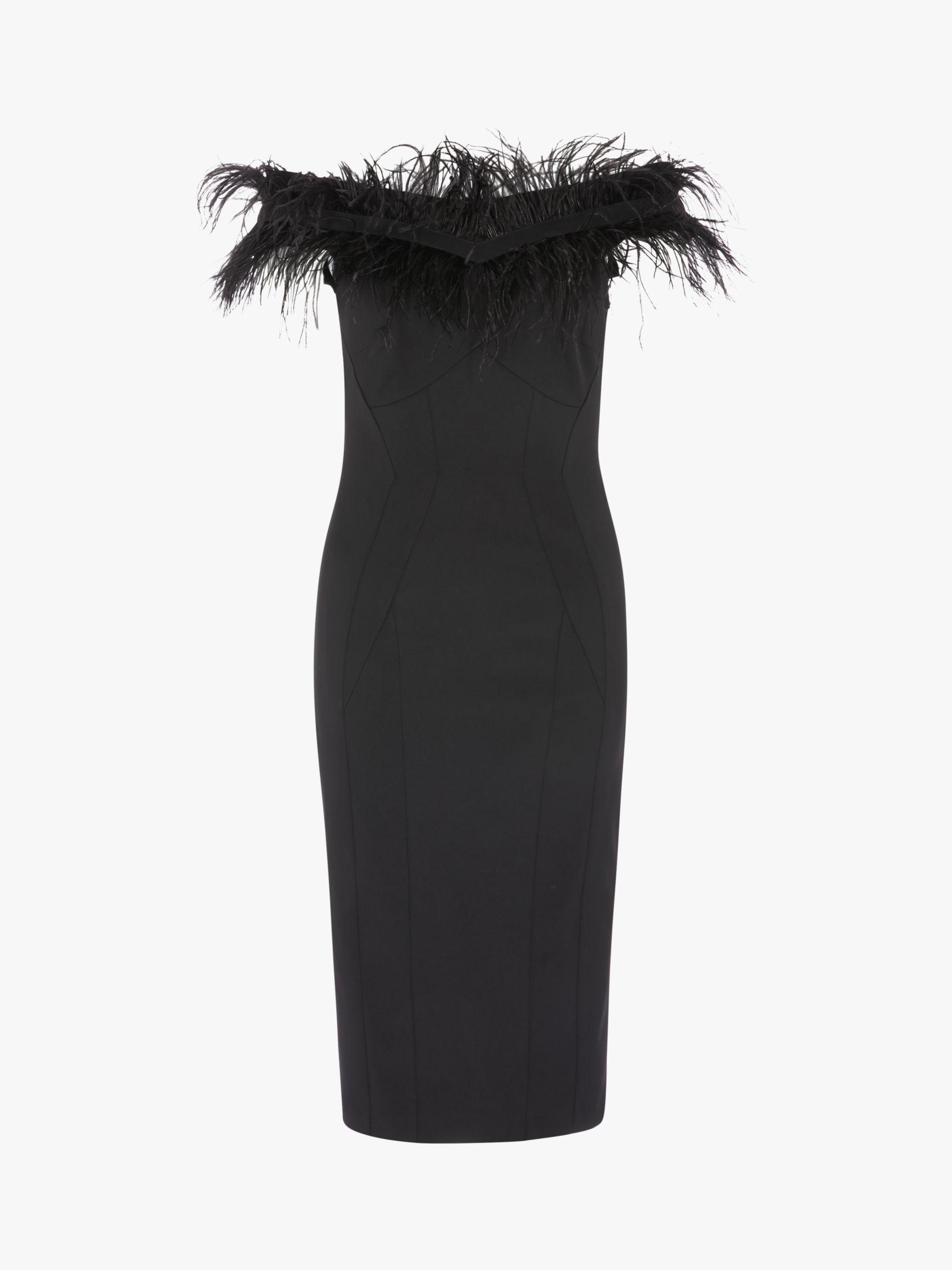 coast black feather dress