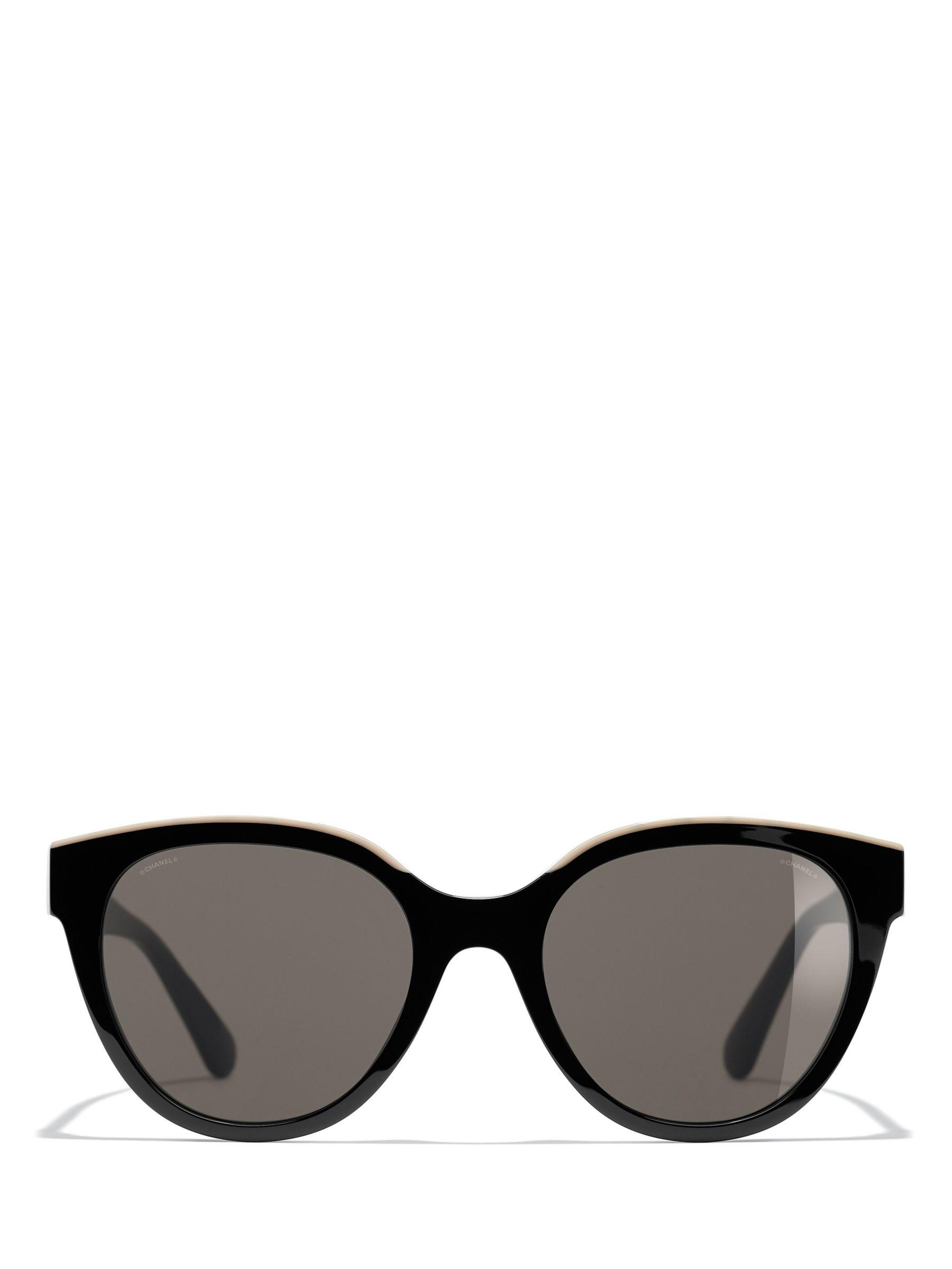 Chanel Oval Sunglasses Ch5414 Black/beige
