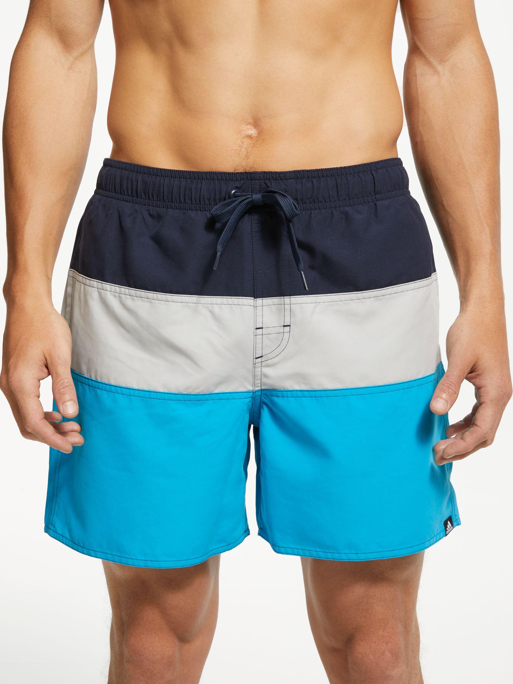 adidas Synthetic Colour Block Swim Shorts in Blue for Men - Lyst