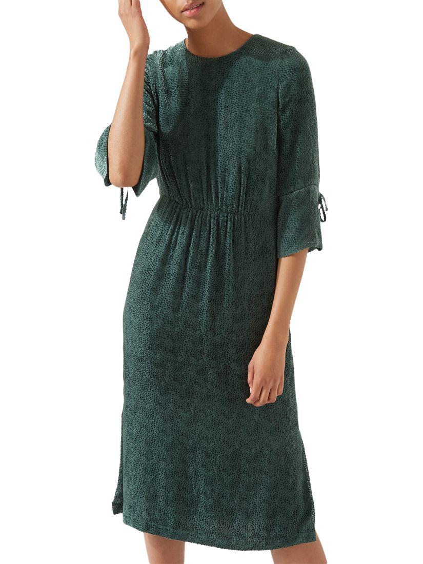 jigsaw green velvet dress