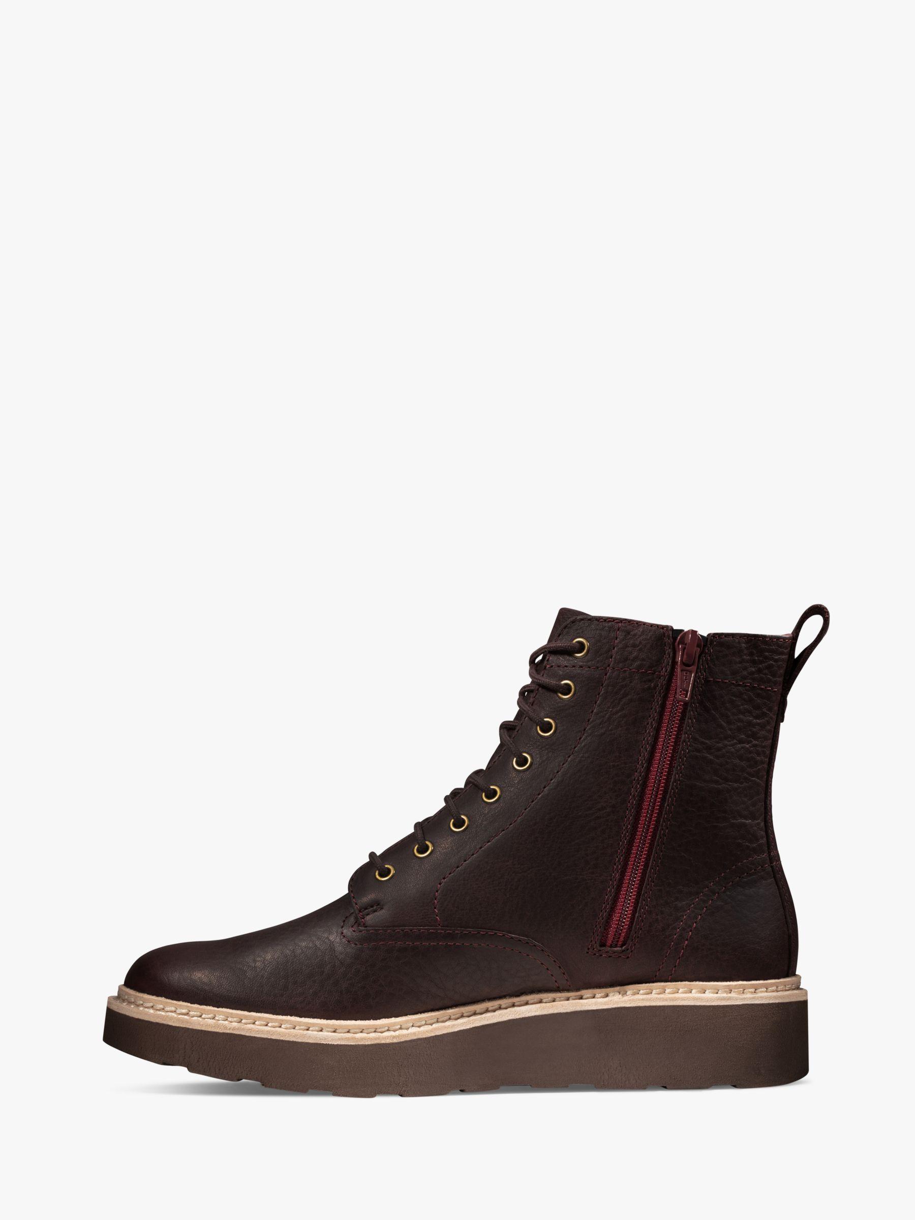 clarks trace pine leather lace up ankle boots
