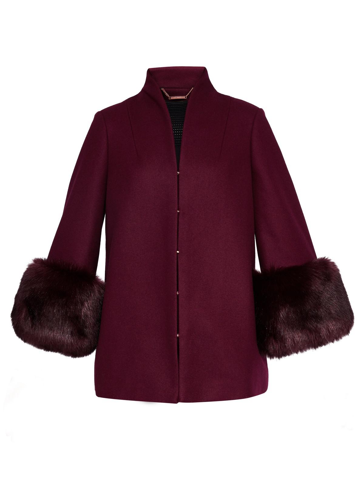 maroon ted baker coat