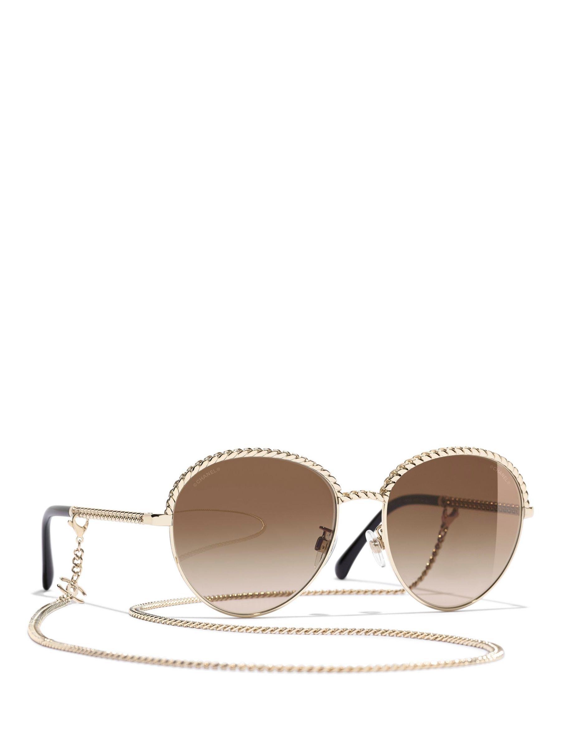 Chanel Oval Sunglasses Ch4242 Pale Gold/brown Gradient