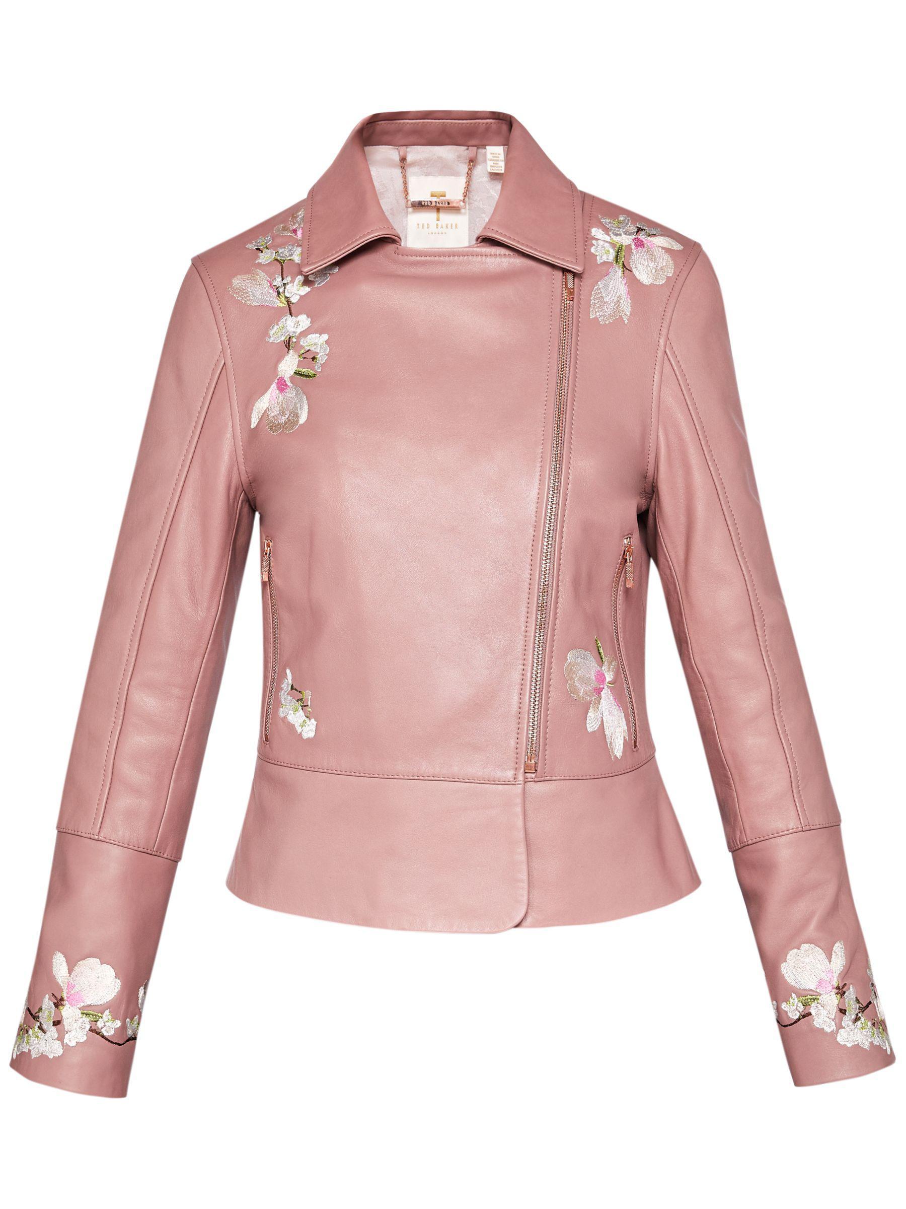 Ted Baker Jaydeea Harmony Embroidered Biker Jacket In Pink Lyst Gallery