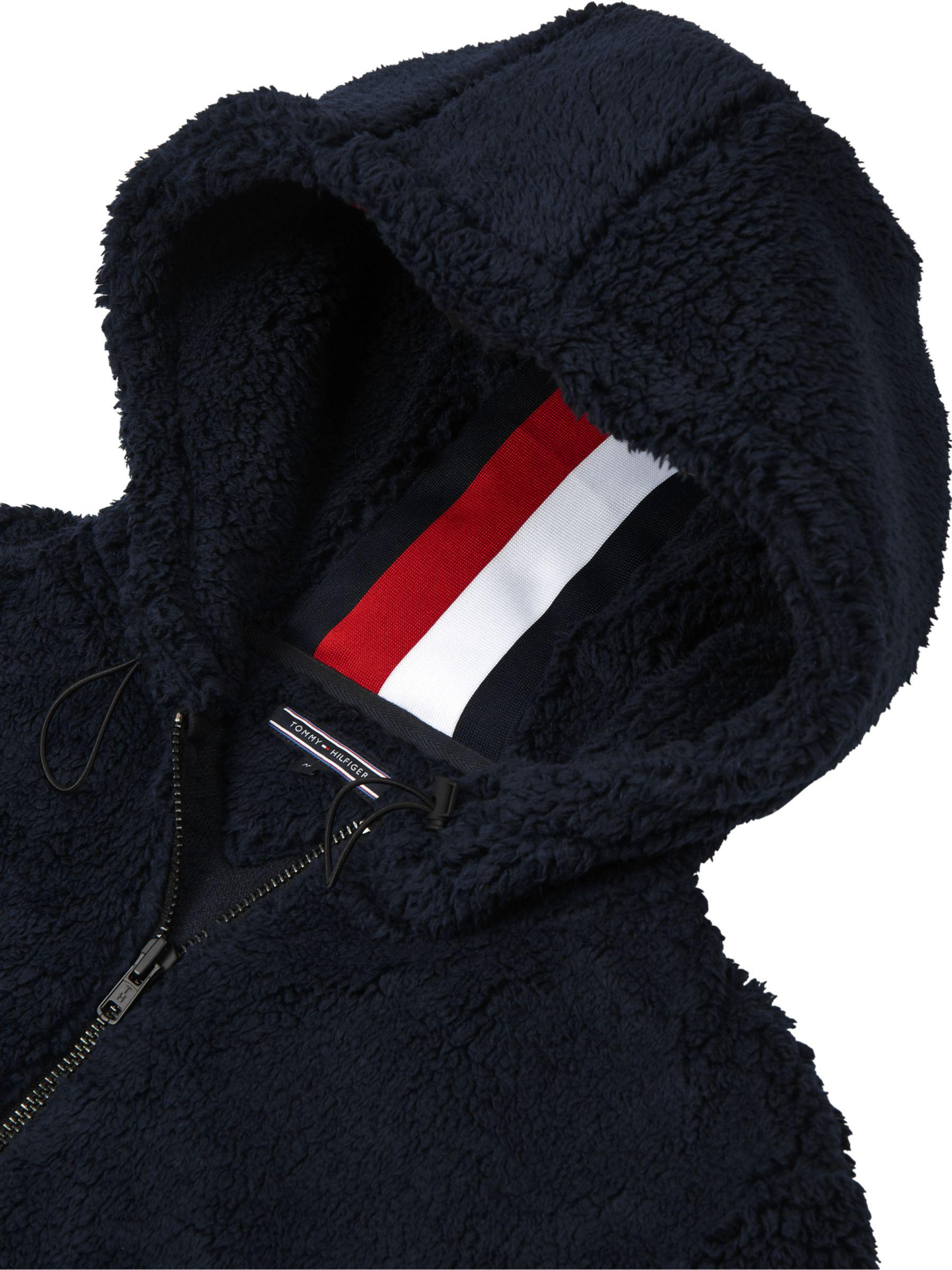 tommy hilfiger oversized teddy hoodie navy