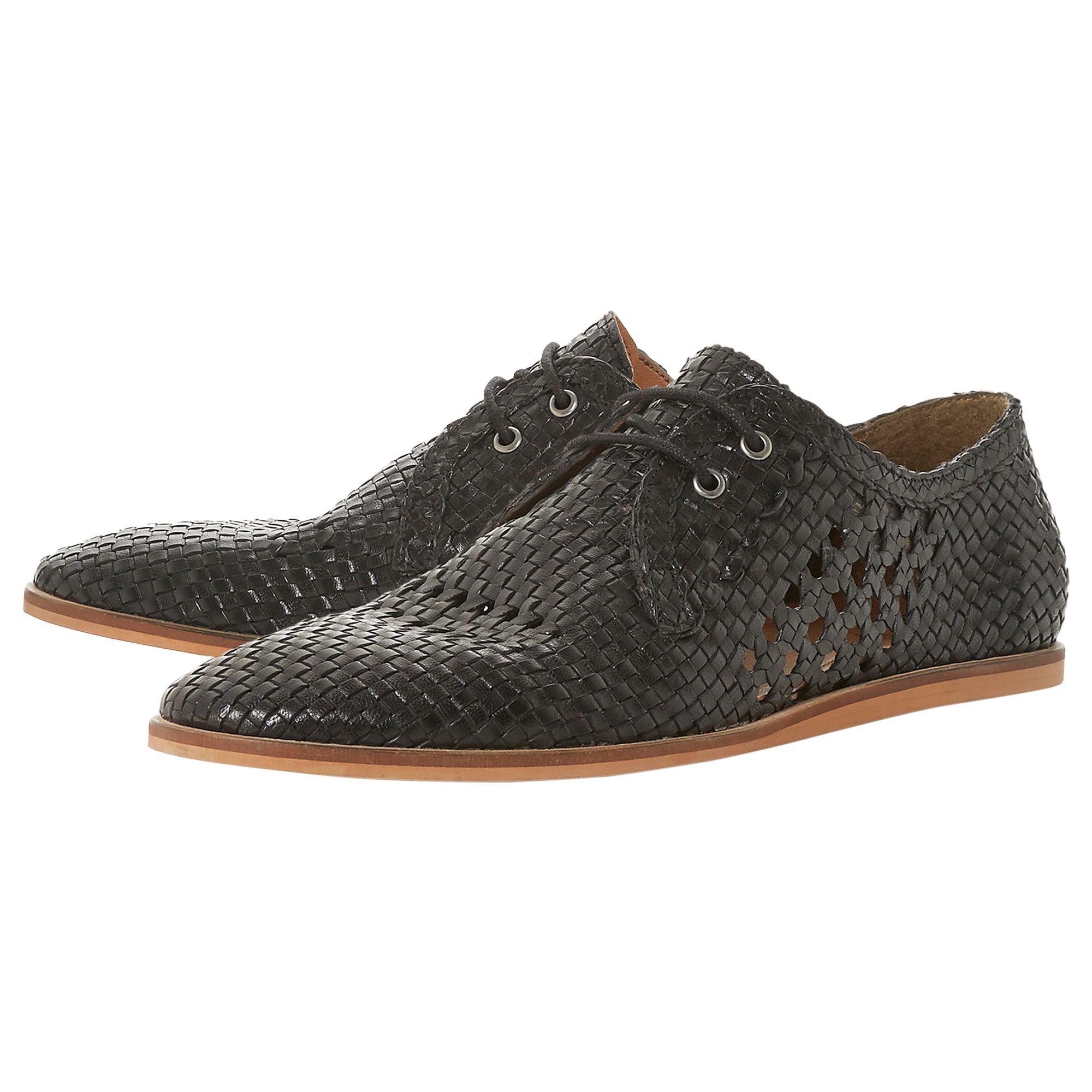 Bertie Leather Bayfield Woven Laceup Shoes in Black for