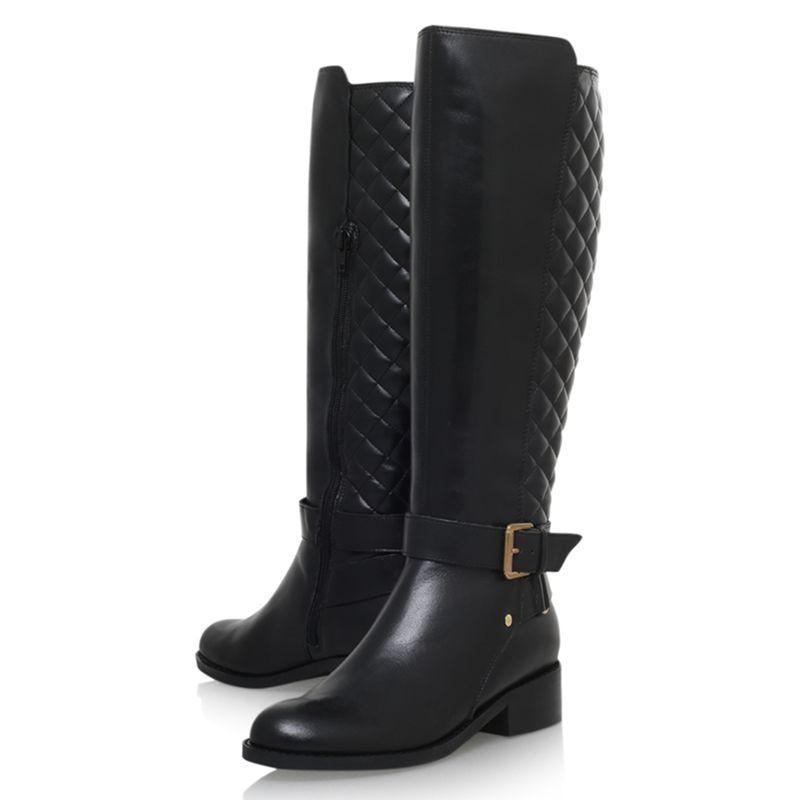 carvela polished flat knee boots