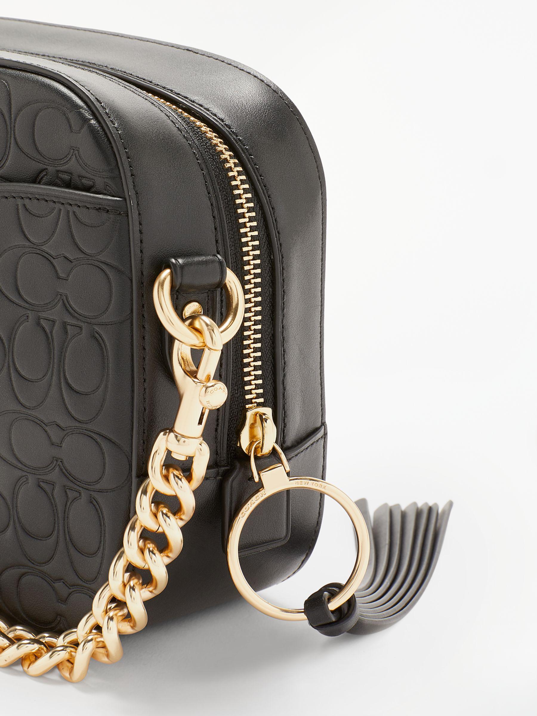 COACH Signature Embossed Leather Camera Bag in Black Lyst