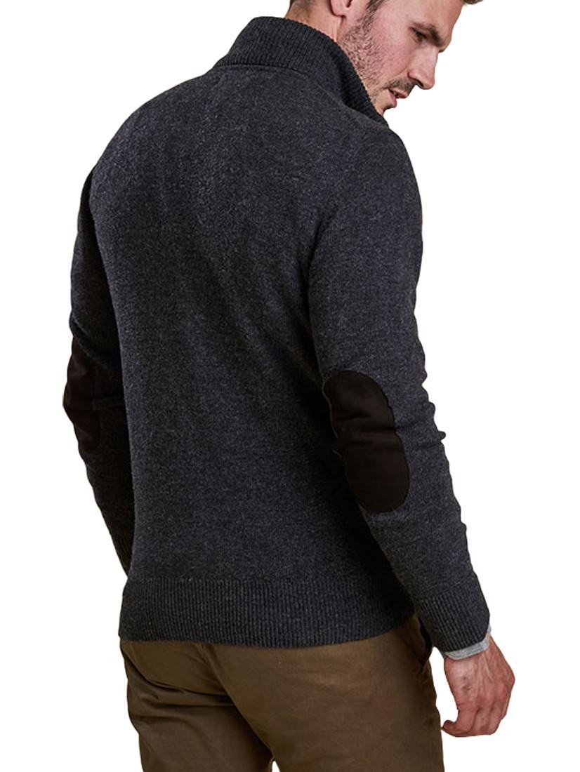 men's barbour patch zip through sweater