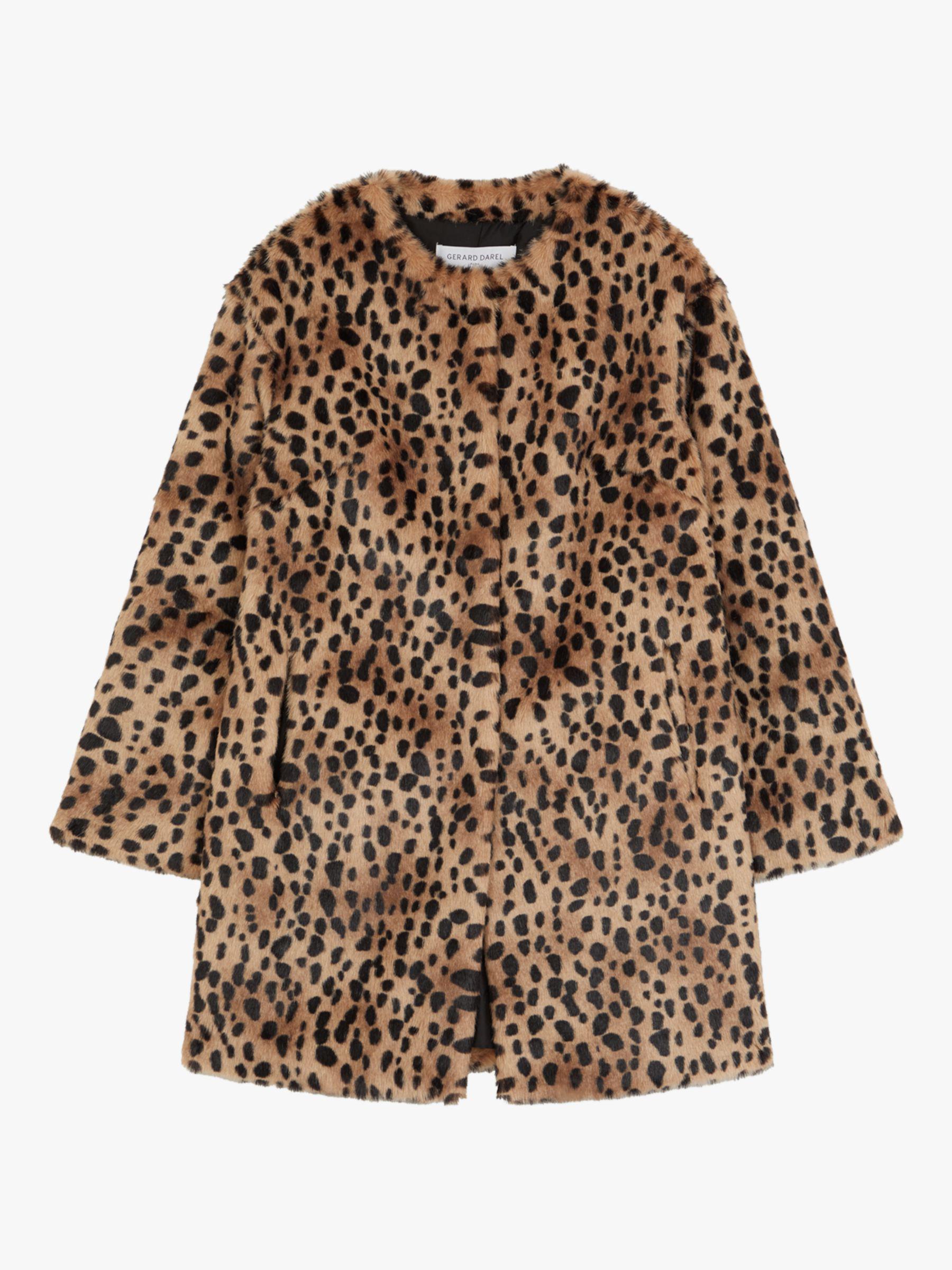 Gerard Darel Mischa Faux - Fur Animal - Print Coat in Brown - Lyst