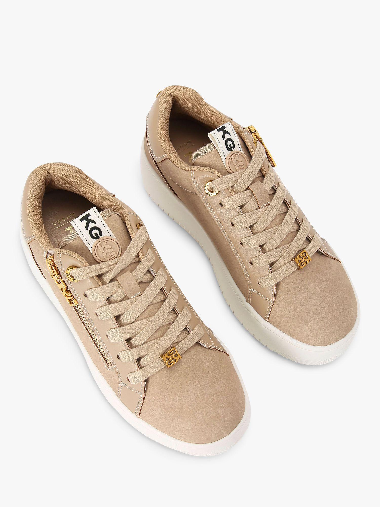 KG by Kurt Geiger Leslie Side Zip Flatform Trainers in Natural